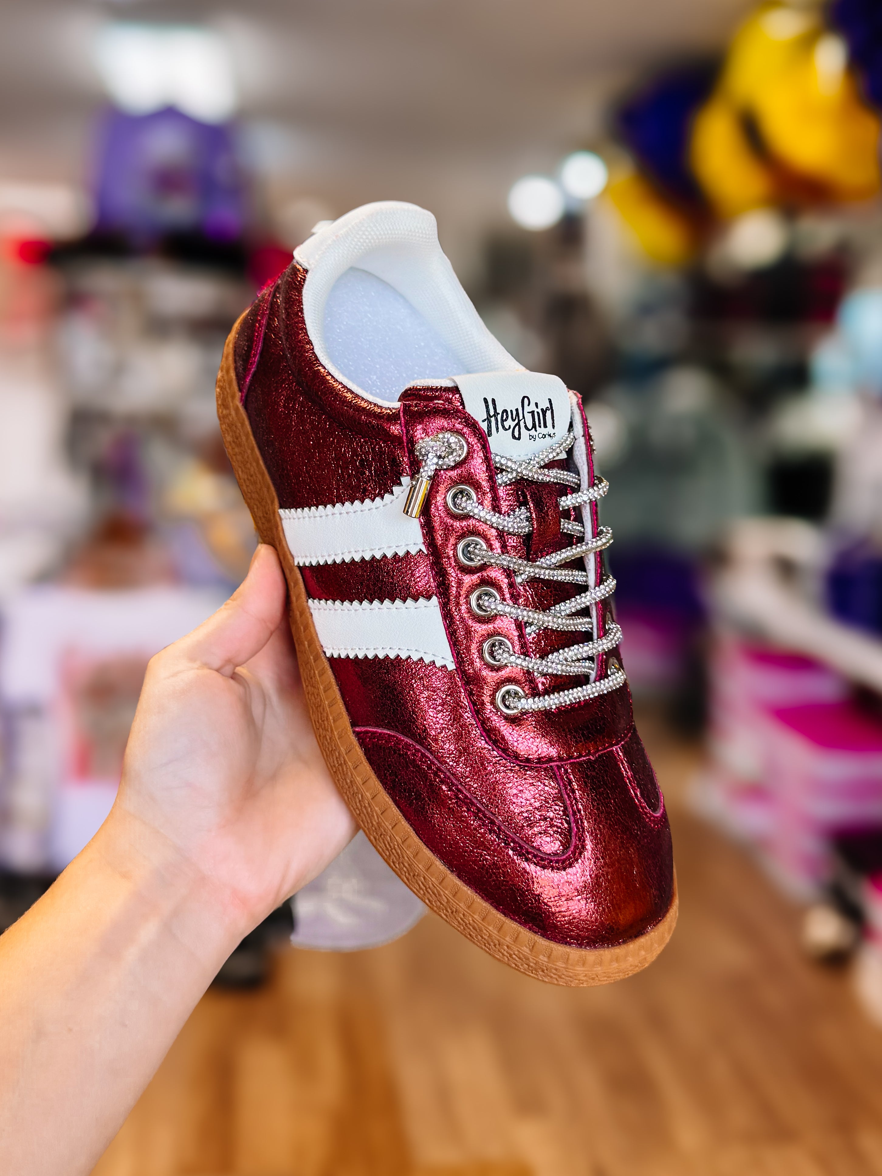Heads Up Sneakers - Burgundy Metallic-Sneakers-Dear Me Southern Boutique, located in DeRidder, Louisiana