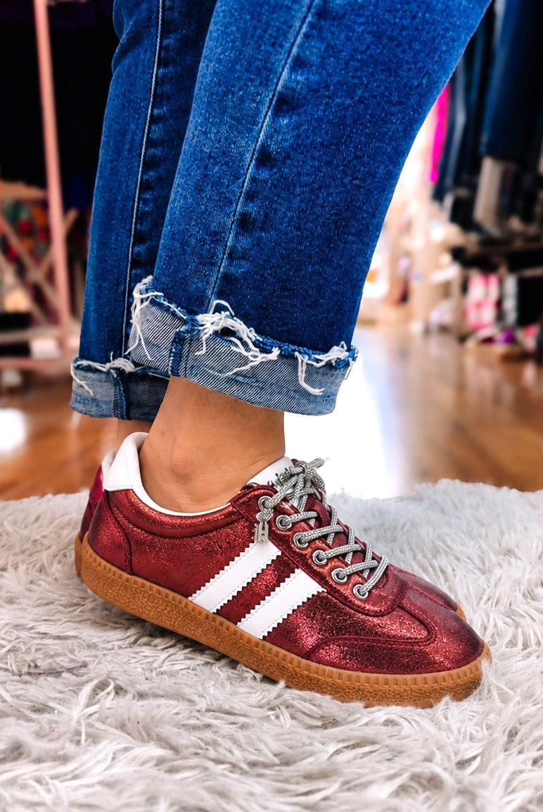 Heads Up Sneakers - Burgundy Metallic-Sneakers-Dear Me Southern Boutique, located in DeRidder, Louisiana