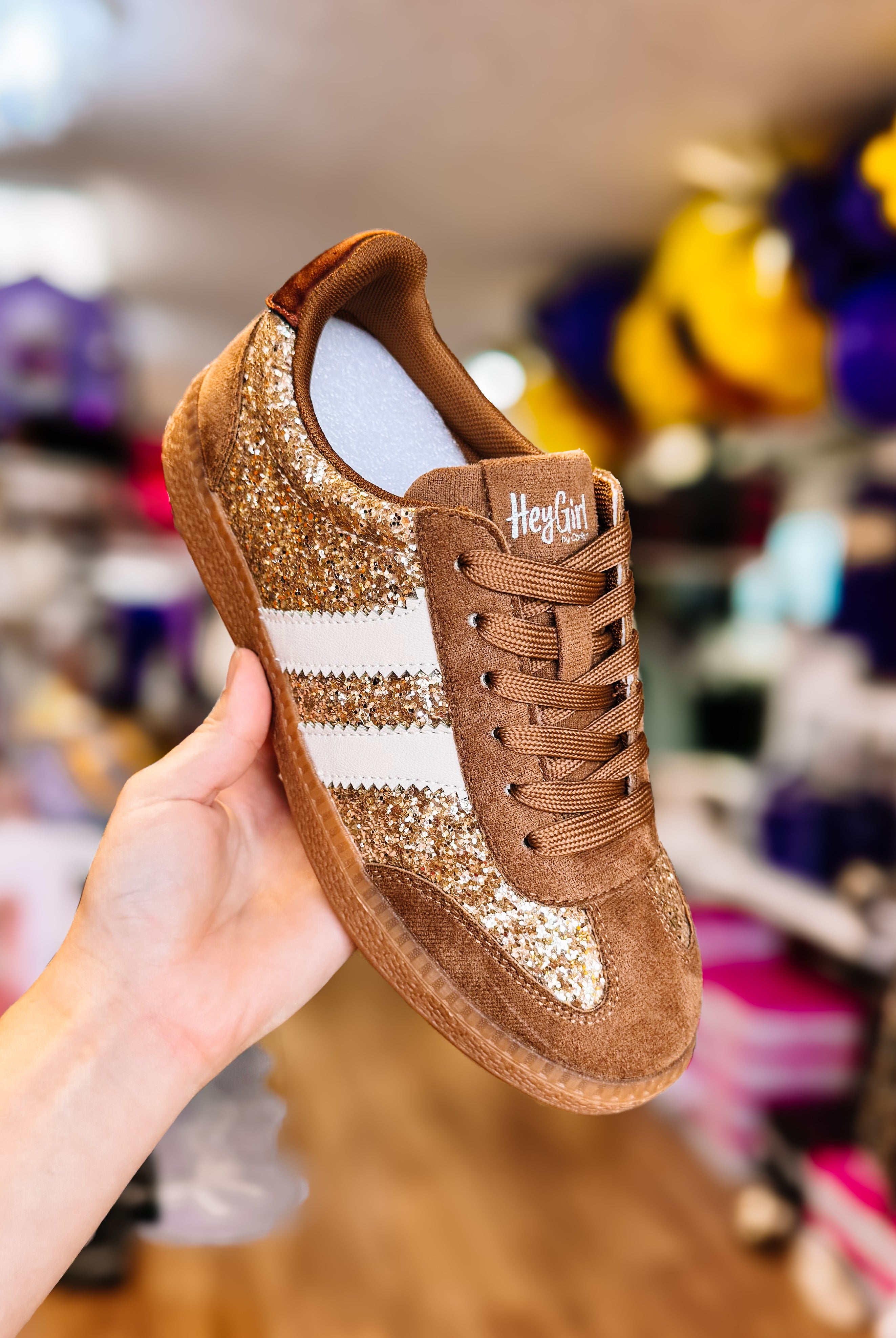 Heads Up Sneakers - Chestnut Glitter-Sneakers-Dear Me Southern Boutique, located in DeRidder, Louisiana