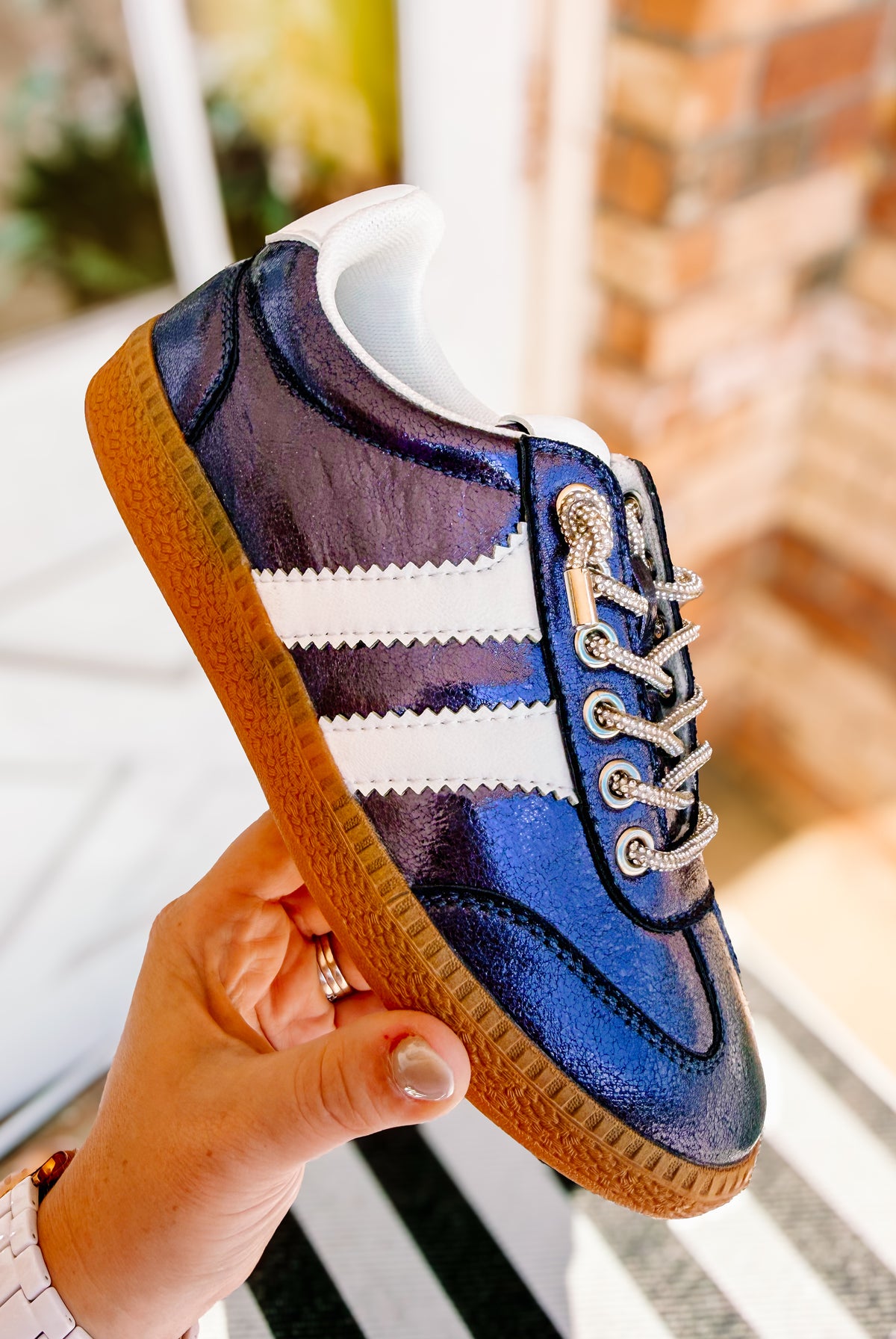Heads Up Sneakers - Navy Metallic-Shoes-Dear Me Southern Boutique, located in DeRidder, Louisiana