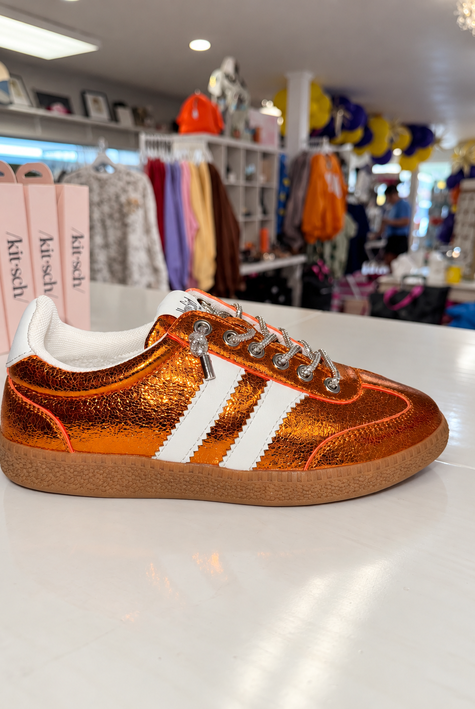 Heads Up Sneakers - Orange Metallic-Shoes-Dear Me Southern Boutique, located in DeRidder, Louisiana