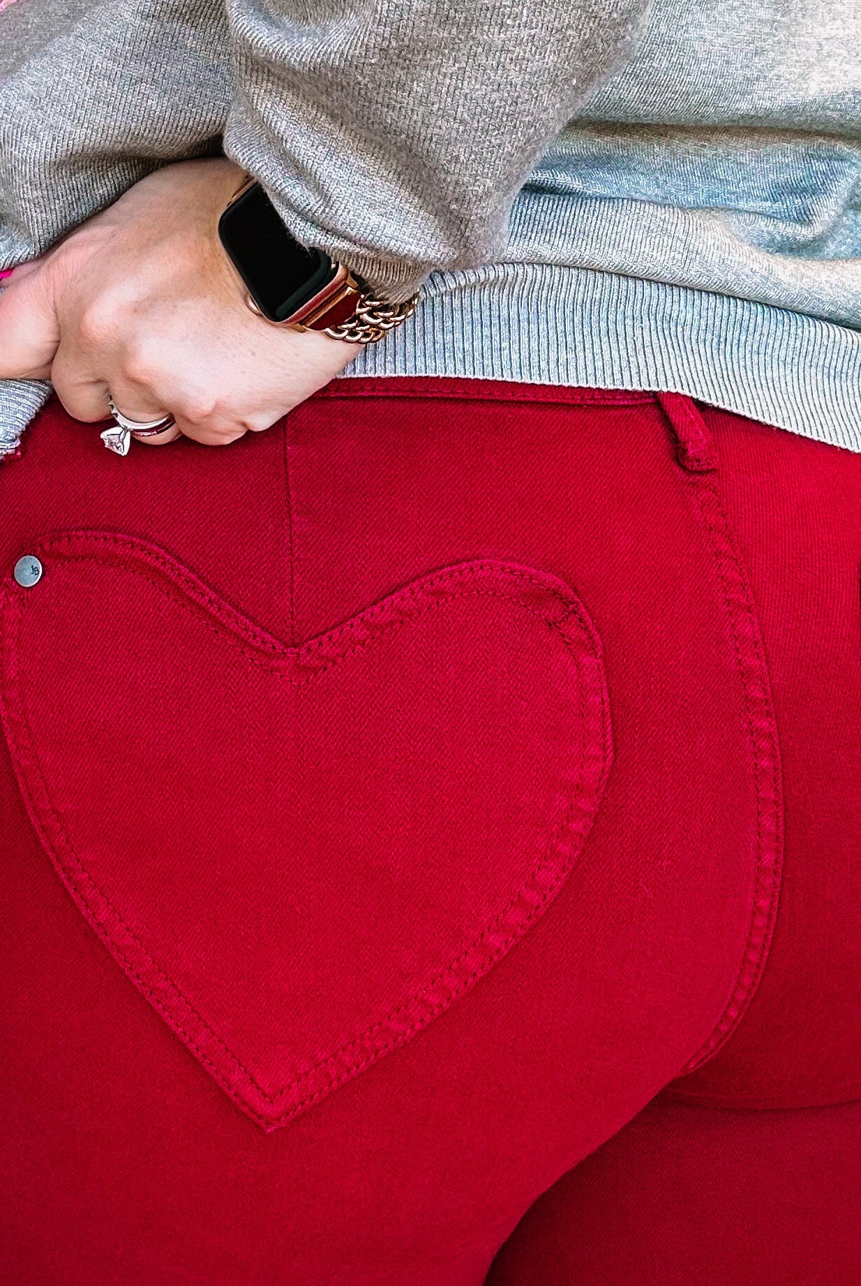 Heart Pocket Scarlet Judy Blue Jeans-Jeans-Dear Me Southern Boutique, located in DeRidder, Louisiana