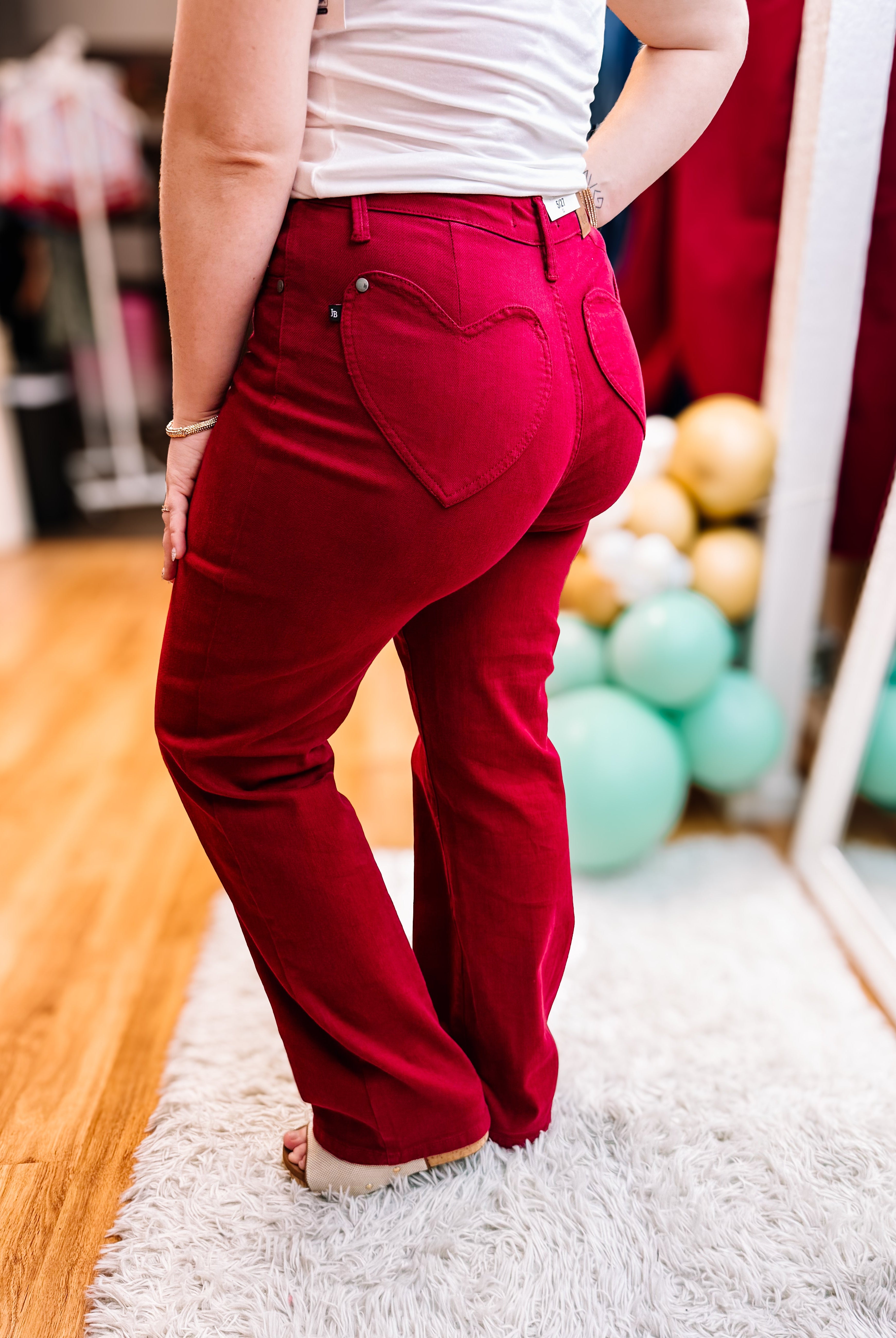 Heart Pocket Scarlet Judy Blue Jeans-Jeans-Dear Me Southern Boutique, located in DeRidder, Louisiana