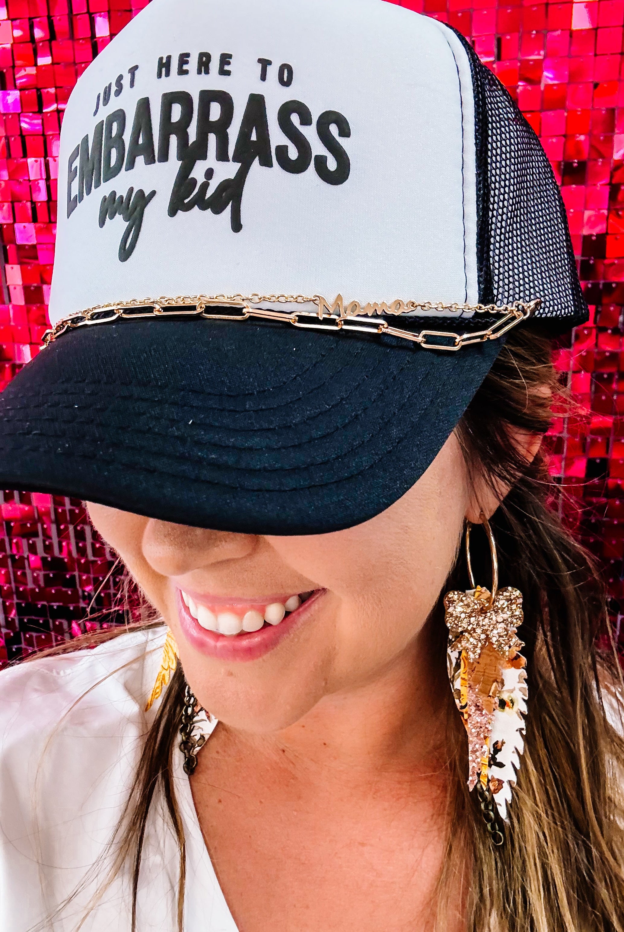 Here to Embarrass Trucker Hat-Headwear/Hats-Dear Me Southern Boutique, located in DeRidder, Louisiana