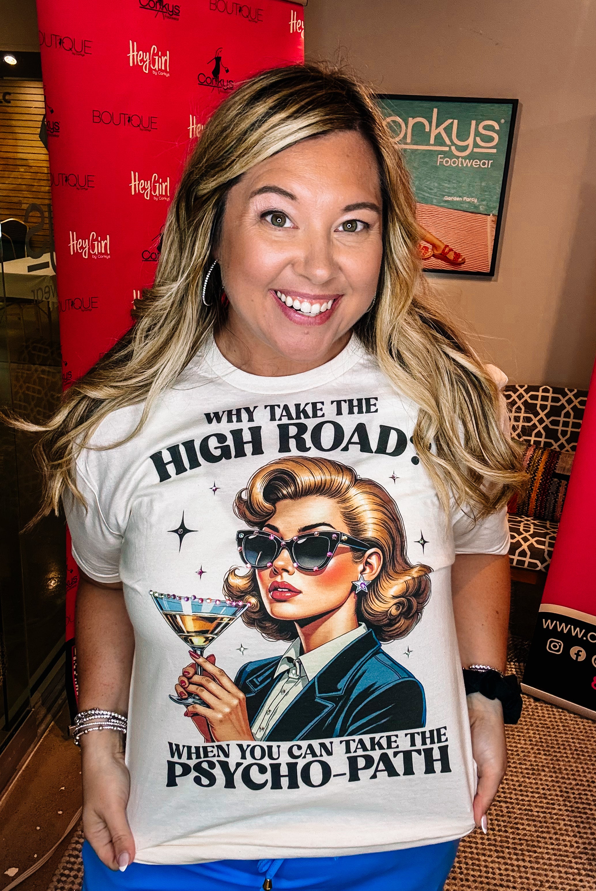 High Road Bougie Rhinestone Tee-Dear Me Southern Boutique, located in DeRidder, Louisiana