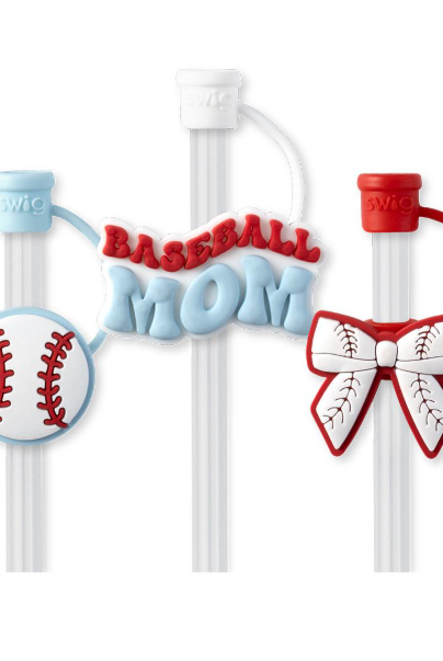 Home Run Swig Straw Topper Set-Straw Toppers-Dear Me Southern Boutique, located in DeRidder, Louisiana