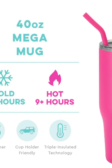 Hot Pink Swig Mega Mug-Mega Mugs-Dear Me Southern Boutique, located in DeRidder, Louisiana