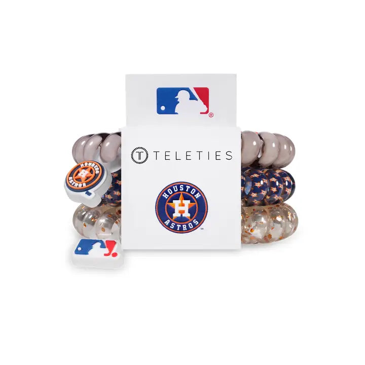 Houston Astros- Large Teleties-Mixed Hair Ties-Dear Me Southern Boutique, located in DeRidder, Louisiana