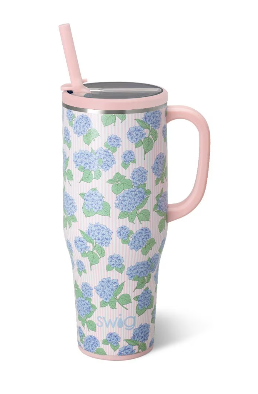 Hydrangeas Swig Mega Mug-Drinkwear-Dear Me Southern Boutique, located in DeRidder, Louisiana