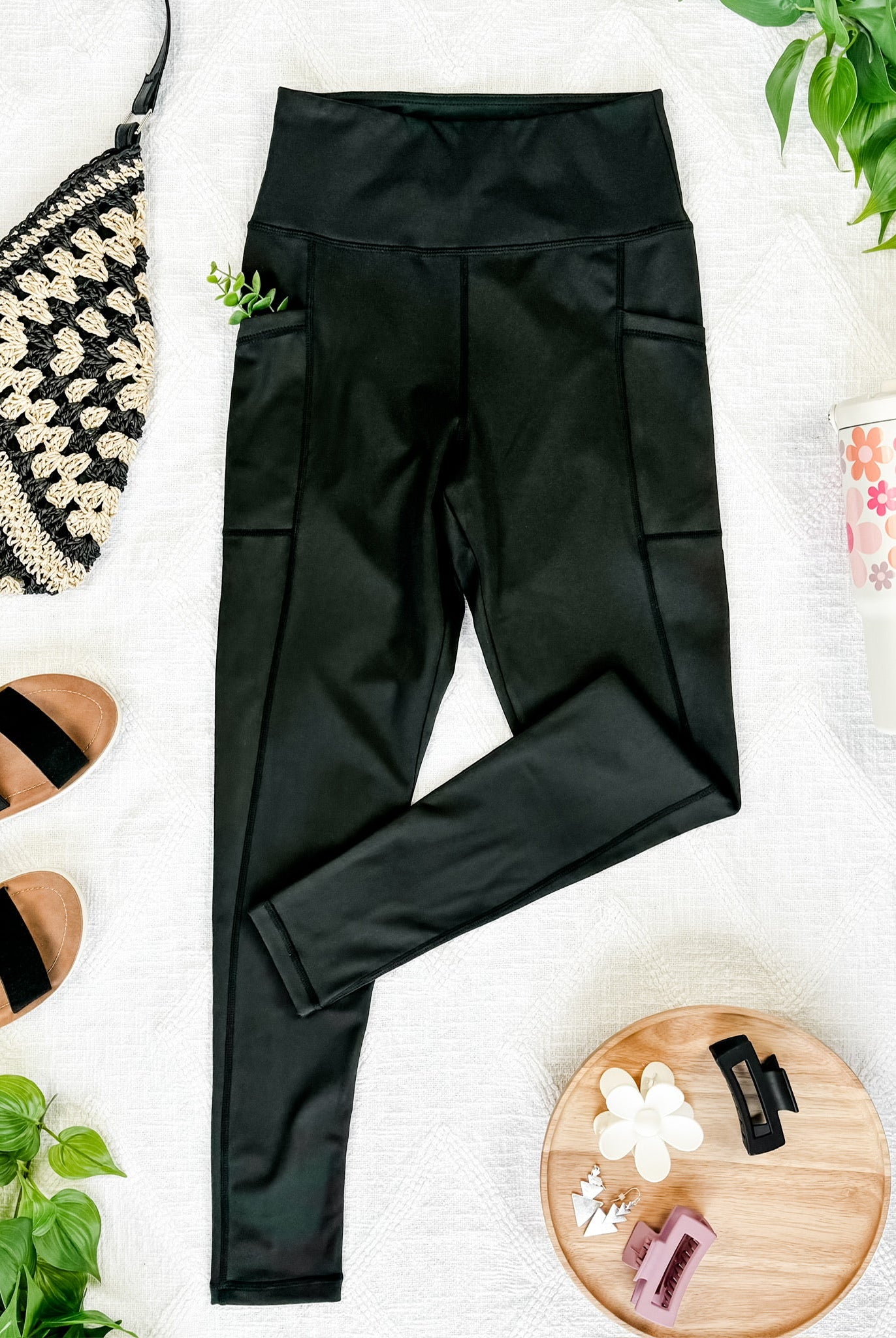 IN STOCK Athleisure Leggings - Black-Leggings-Dear Me Southern Boutique, located in DeRidder, Louisiana