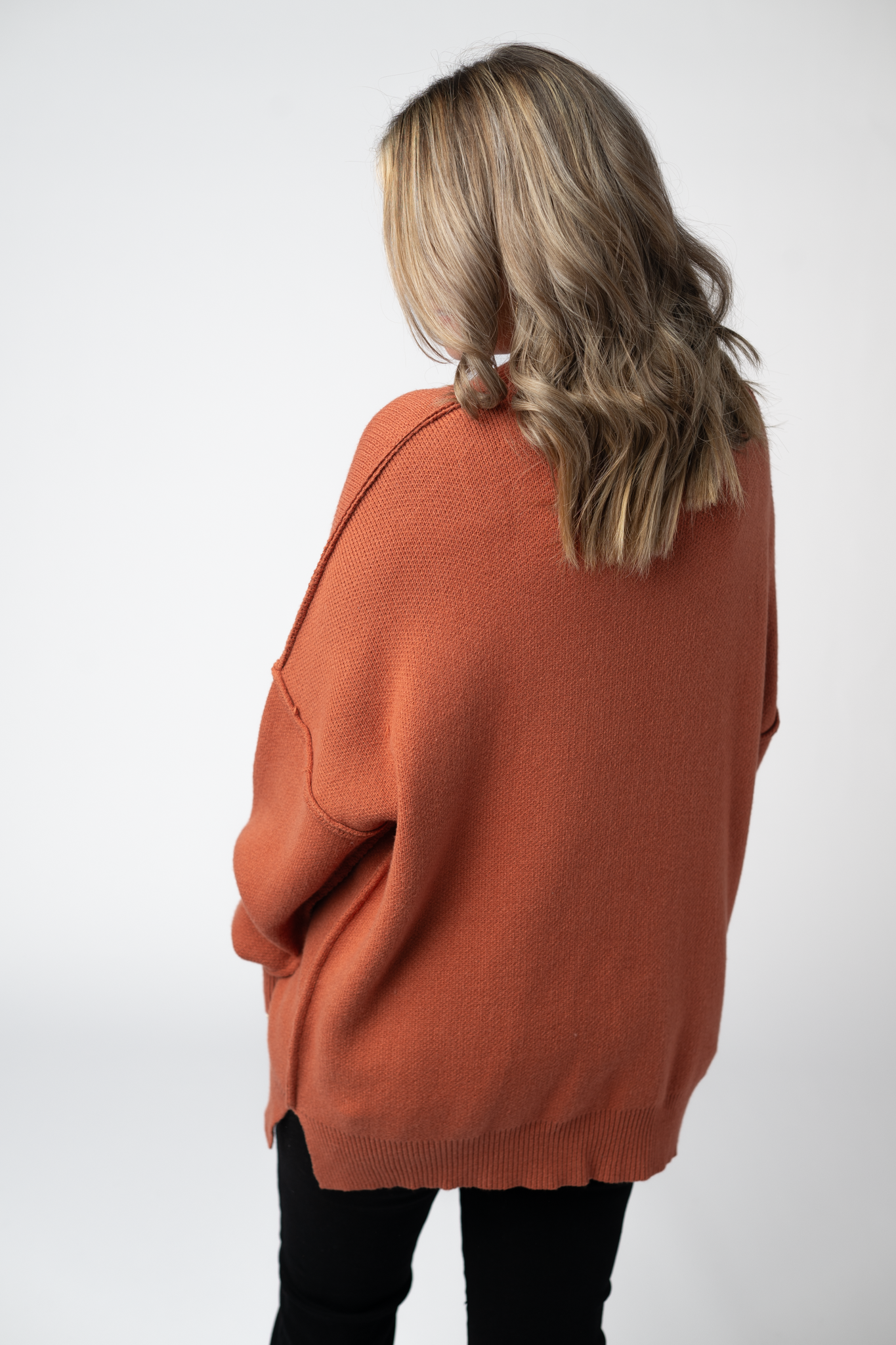IN STOCK Aurora Cozy Sweater - Pumpkin Spice-Sweater-Dear Me Southern Boutique, located in DeRidder, Louisiana