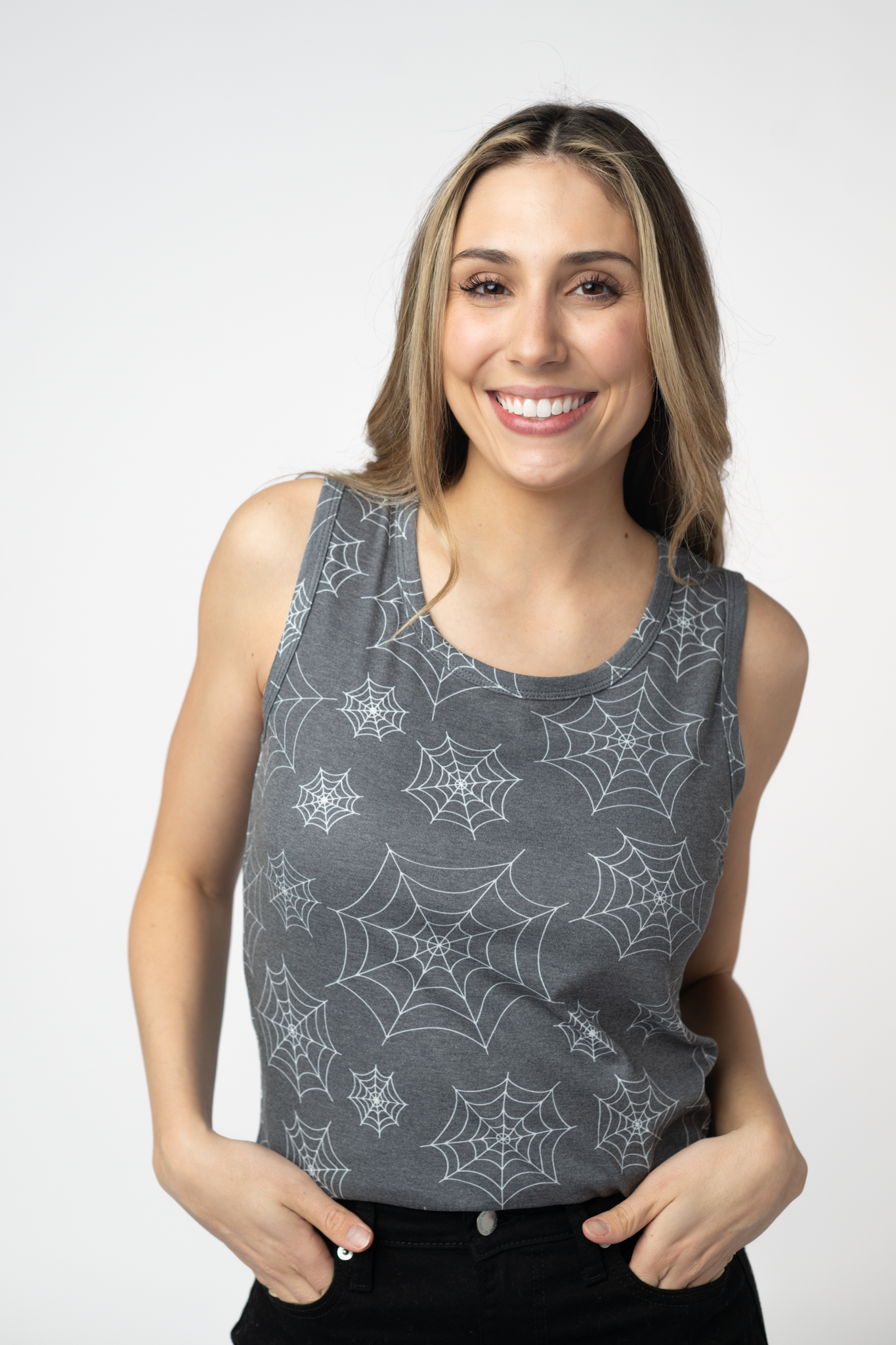 IN STOCK Ava Tank - Faded Black Webs-tank-Dear Me Southern Boutique, located in DeRidder, Louisiana