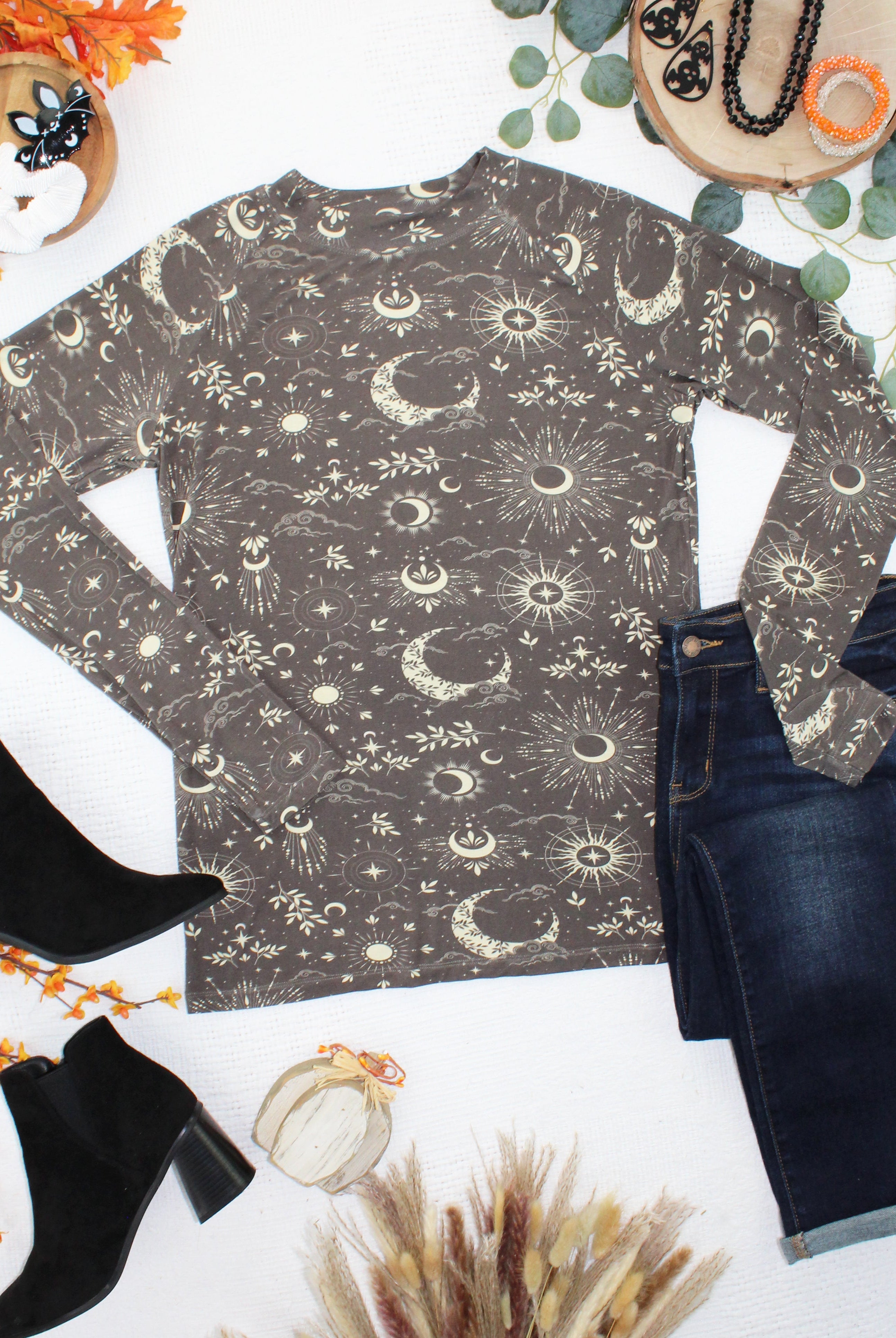 IN STOCK Blair Long Sleeve Top - Celestial Nights-Tops-Dear Me Southern Boutique, located in DeRidder, Louisiana