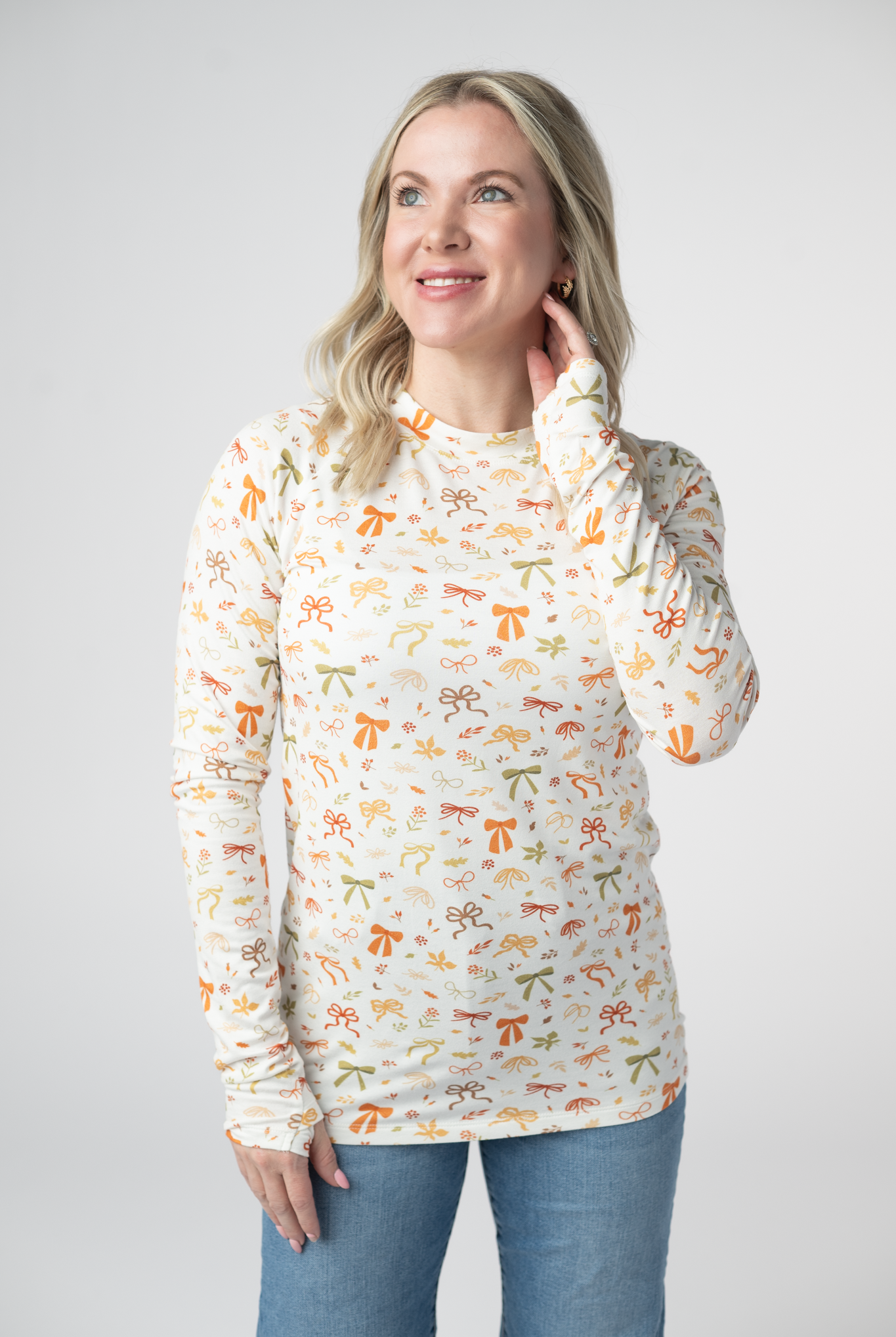 IN STOCK Blair Long Sleeve Top - Harvest Bows-Tops-Dear Me Southern Boutique, located in DeRidder, Louisiana