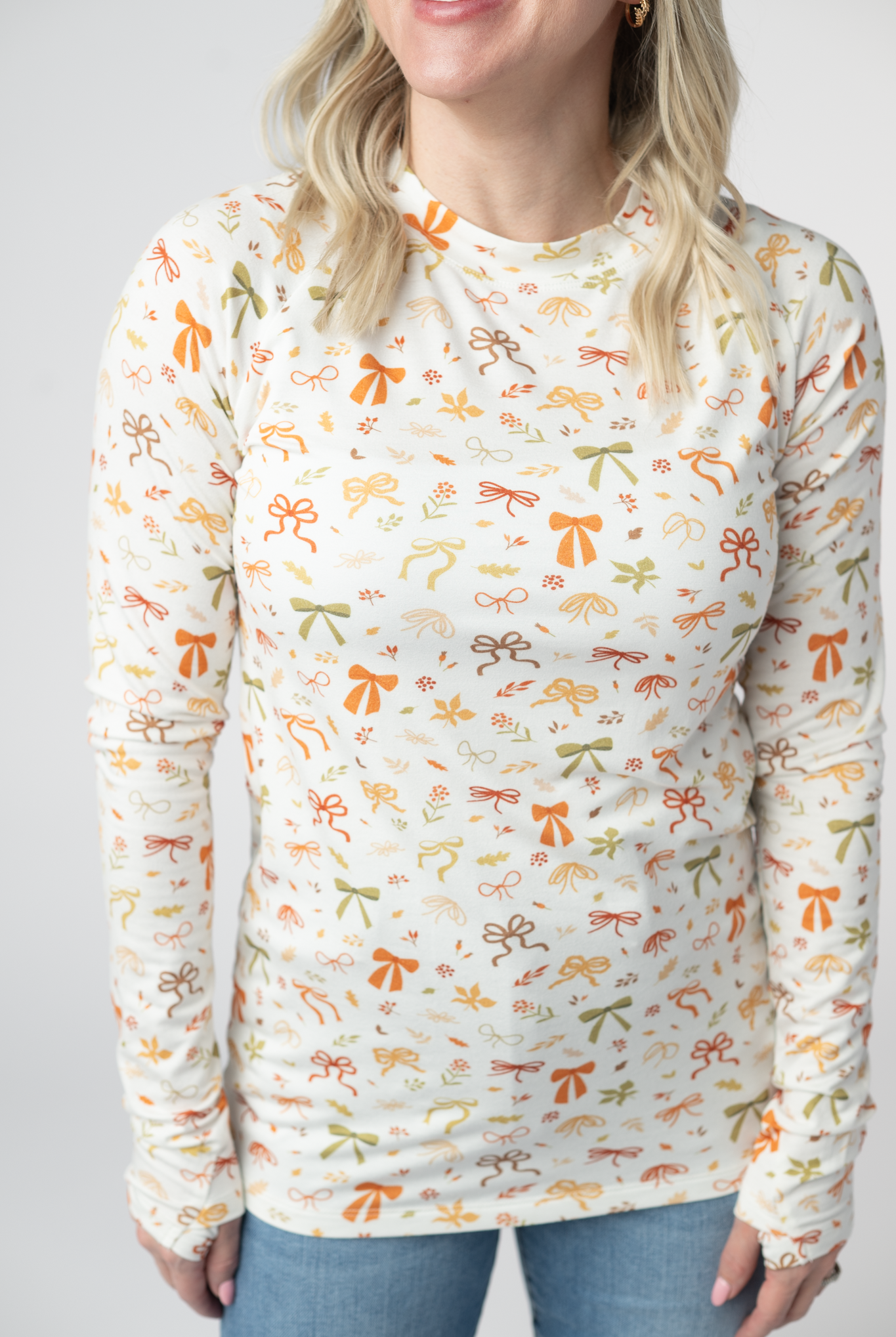 IN STOCK Blair Long Sleeve Top - Harvest Bows-Tops-Dear Me Southern Boutique, located in DeRidder, Louisiana