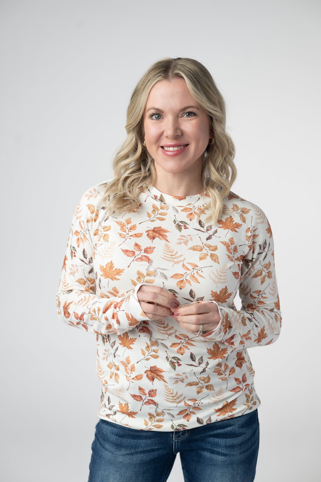 IN STOCK Blair Long Sleeve Top - Harvest Leaves-Tops-Dear Me Southern Boutique, located in DeRidder, Louisiana