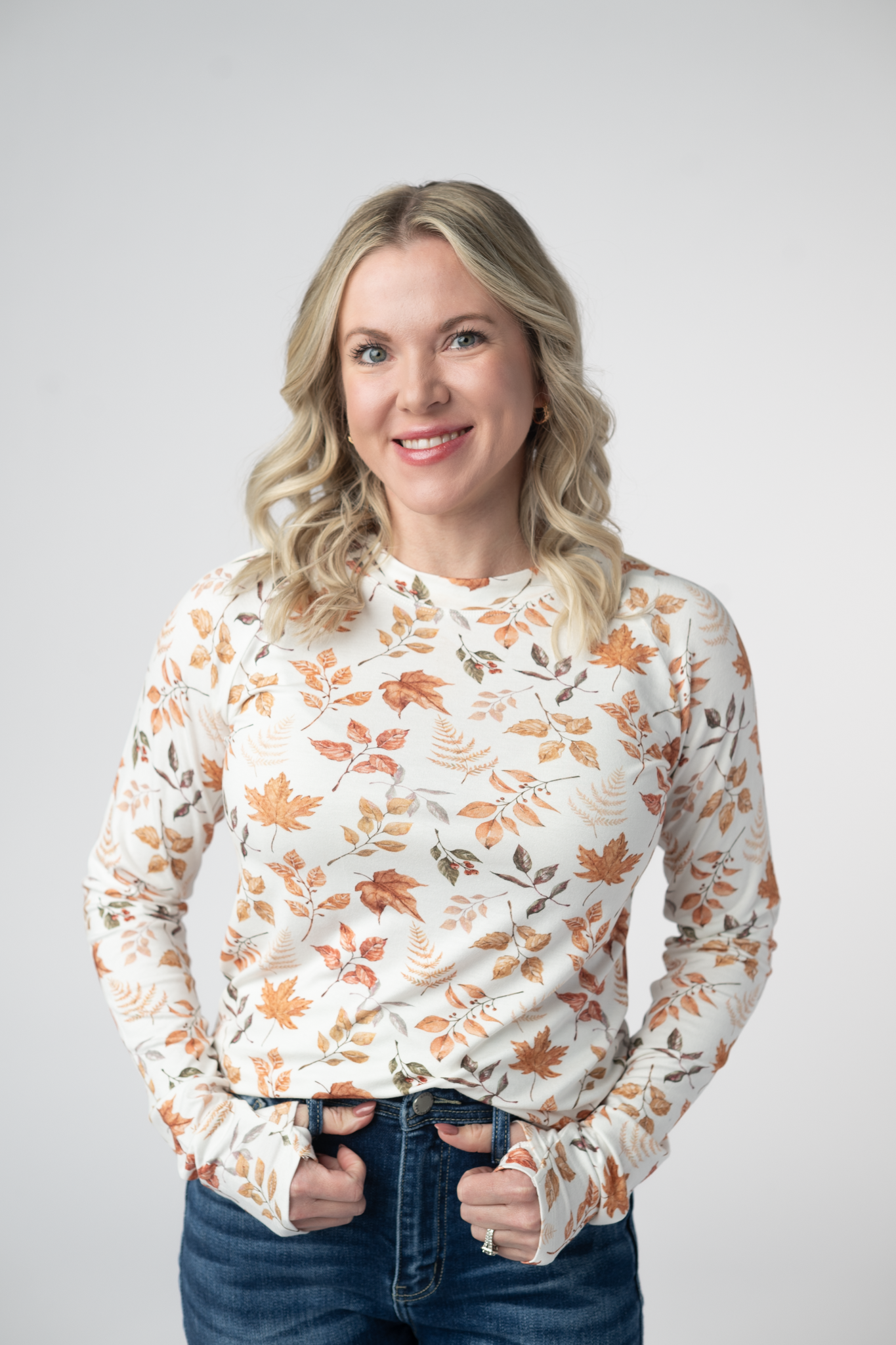 IN STOCK Blair Long Sleeve Top - Harvest Leaves-Tops-Dear Me Southern Boutique, located in DeRidder, Louisiana