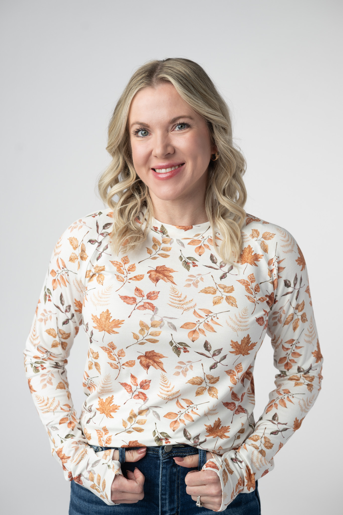 IN STOCK Blair Long Sleeve Top - Harvest Leaves-Tops-Dear Me Southern Boutique, located in DeRidder, Louisiana