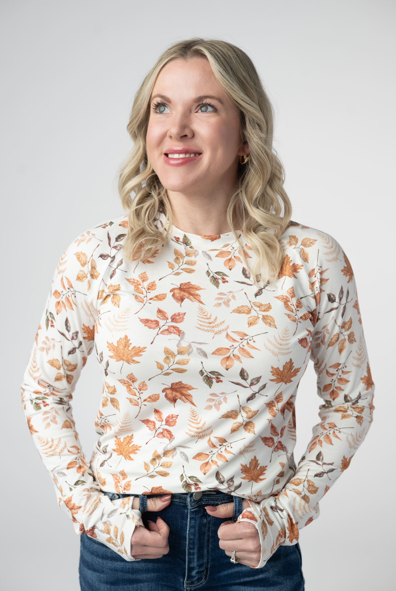 IN STOCK Blair Long Sleeve Top - Harvest Leaves-Tops-Dear Me Southern Boutique, located in DeRidder, Louisiana