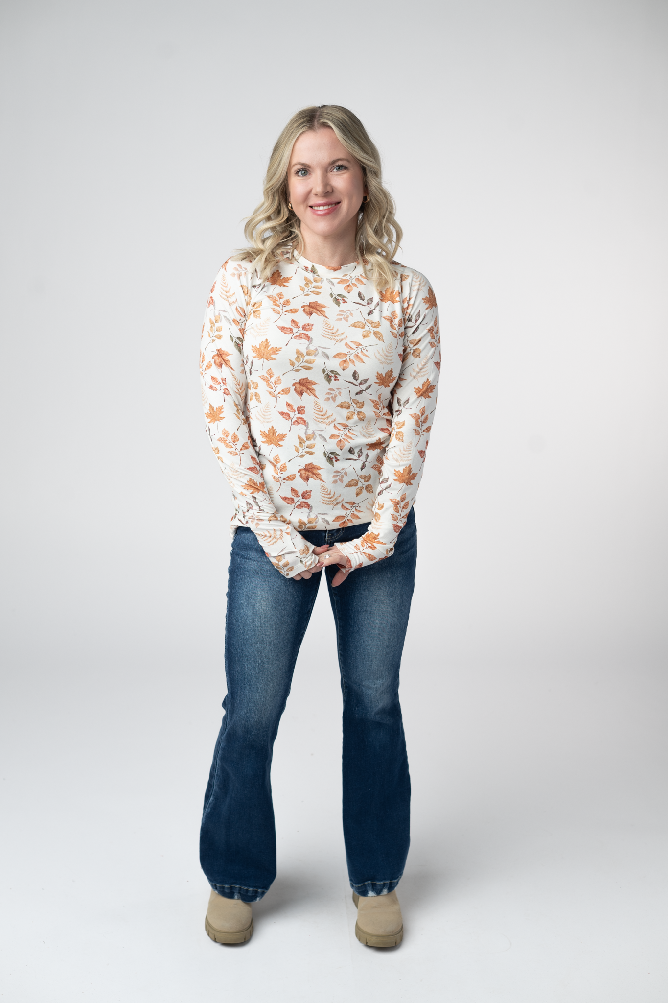 IN STOCK Blair Long Sleeve Top - Harvest Leaves-Tops-Dear Me Southern Boutique, located in DeRidder, Louisiana