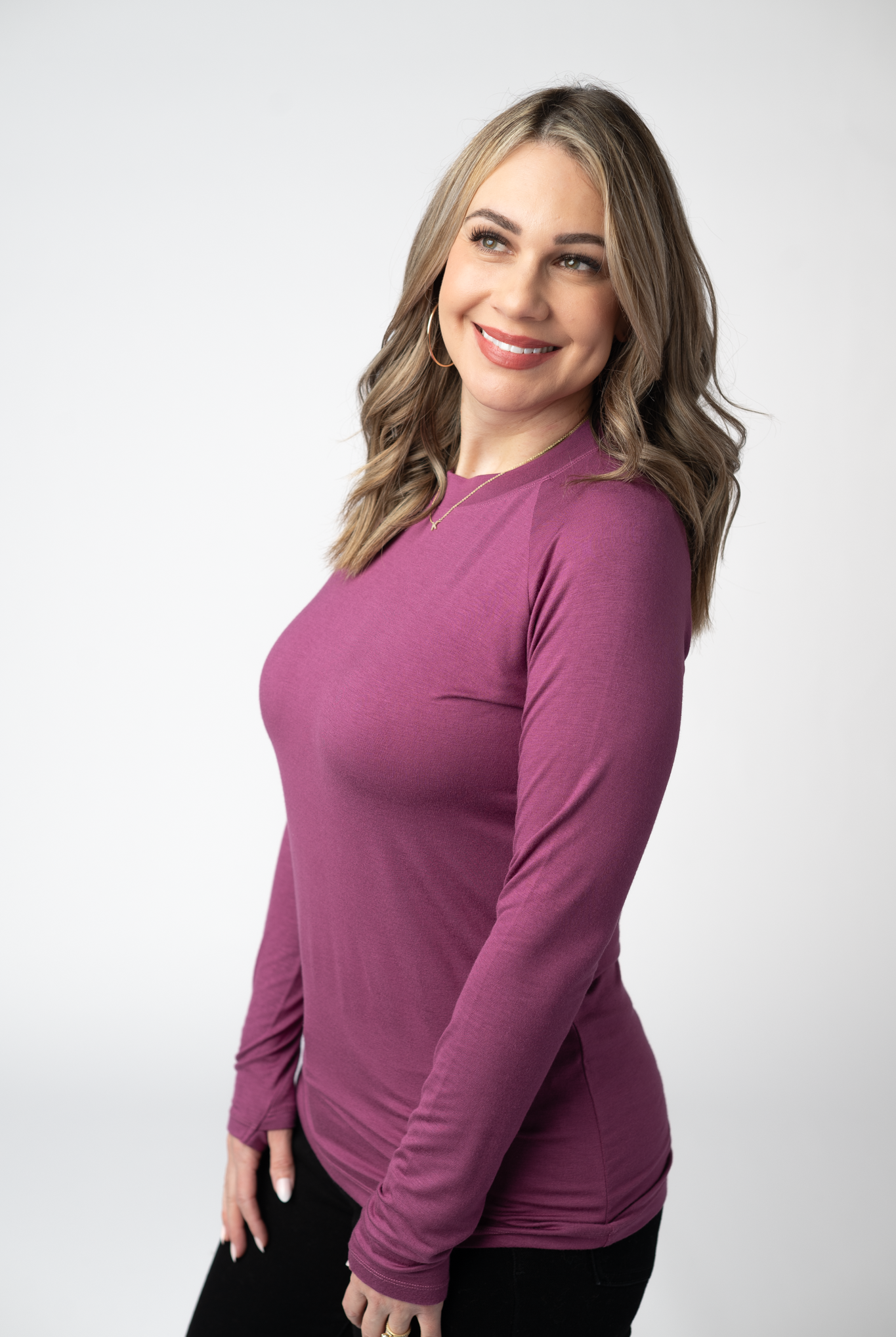 IN STOCK Blair Long Sleeve Top - Mulberry-Tops-Dear Me Southern Boutique, located in DeRidder, Louisiana