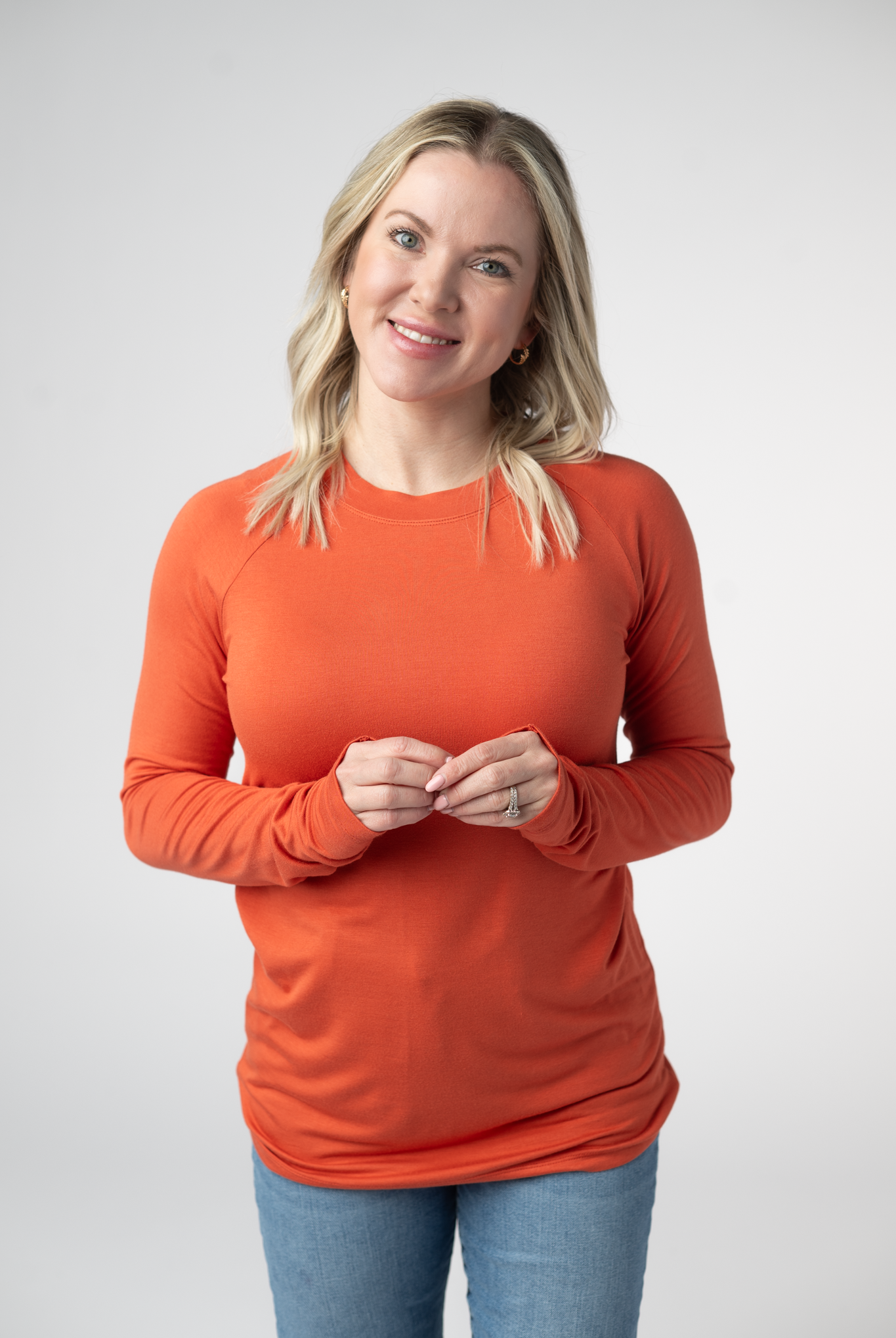 IN STOCK Blair Long Sleeve Top - Pumpkin-Tops-Dear Me Southern Boutique, located in DeRidder, Louisiana