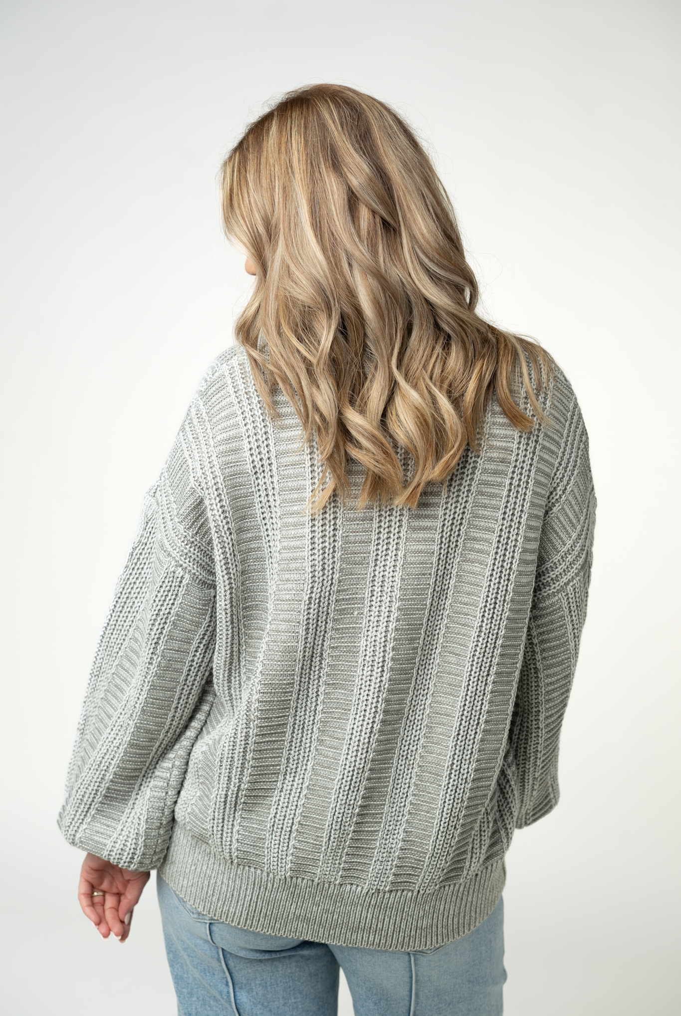 IN STOCK Cable Cardigan - Grey-Cardigan-Dear Me Southern Boutique, located in DeRidder, Louisiana