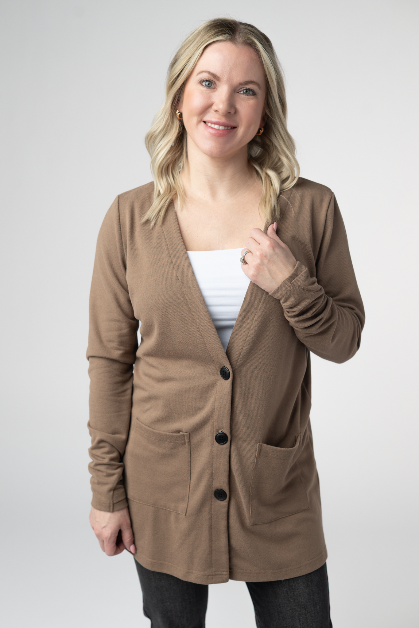 IN STOCK Cori Cardigan - Mocha-Cardigan-Dear Me Southern Boutique, located in DeRidder, Louisiana