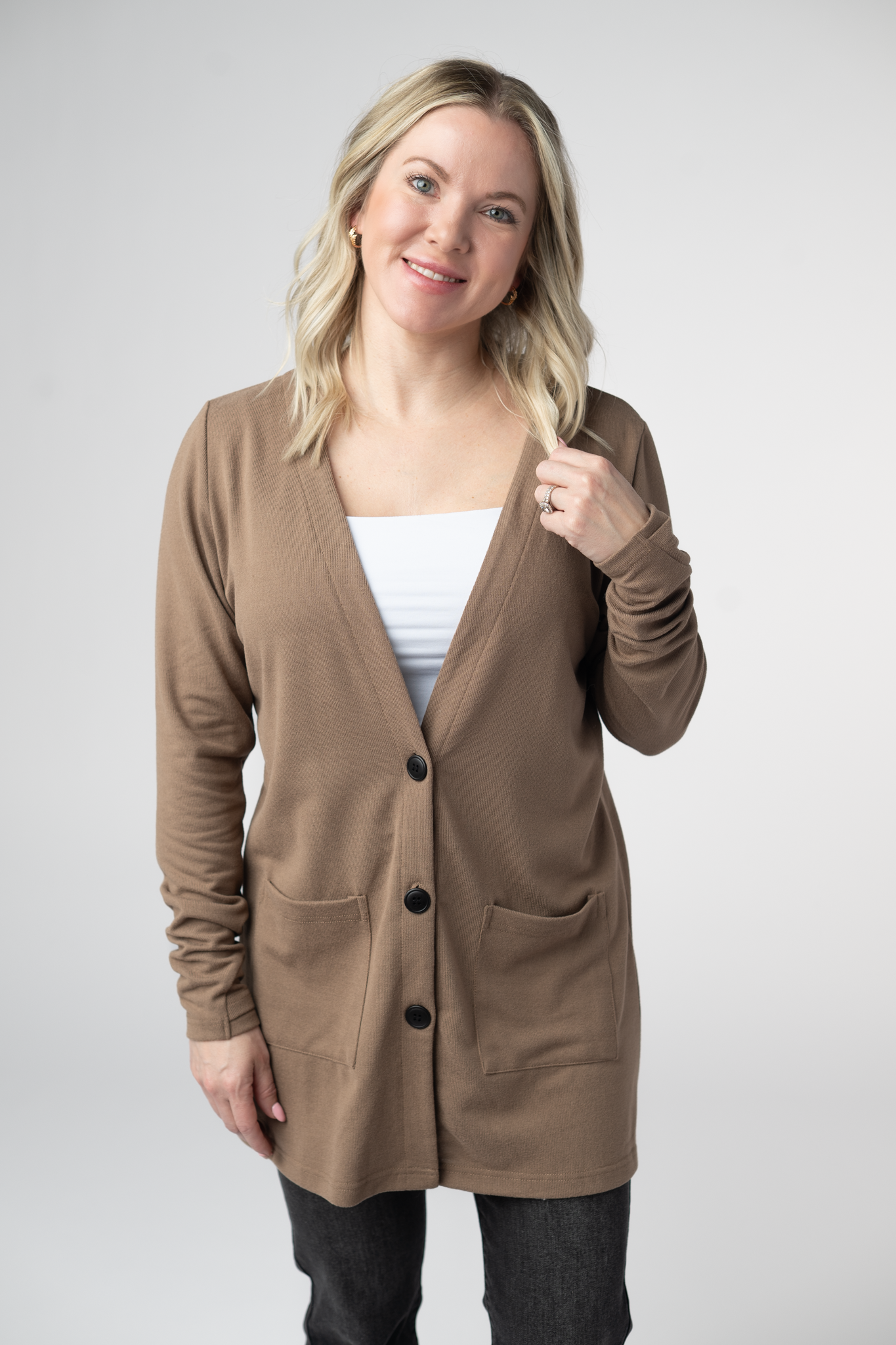 IN STOCK Cori Cardigan - Mocha-Cardigan-Dear Me Southern Boutique, located in DeRidder, Louisiana
