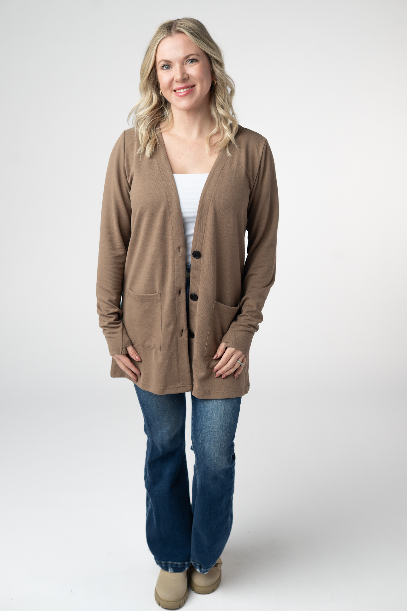 IN STOCK Cori Cardigan - Mocha-Cardigan-Dear Me Southern Boutique, located in DeRidder, Louisiana