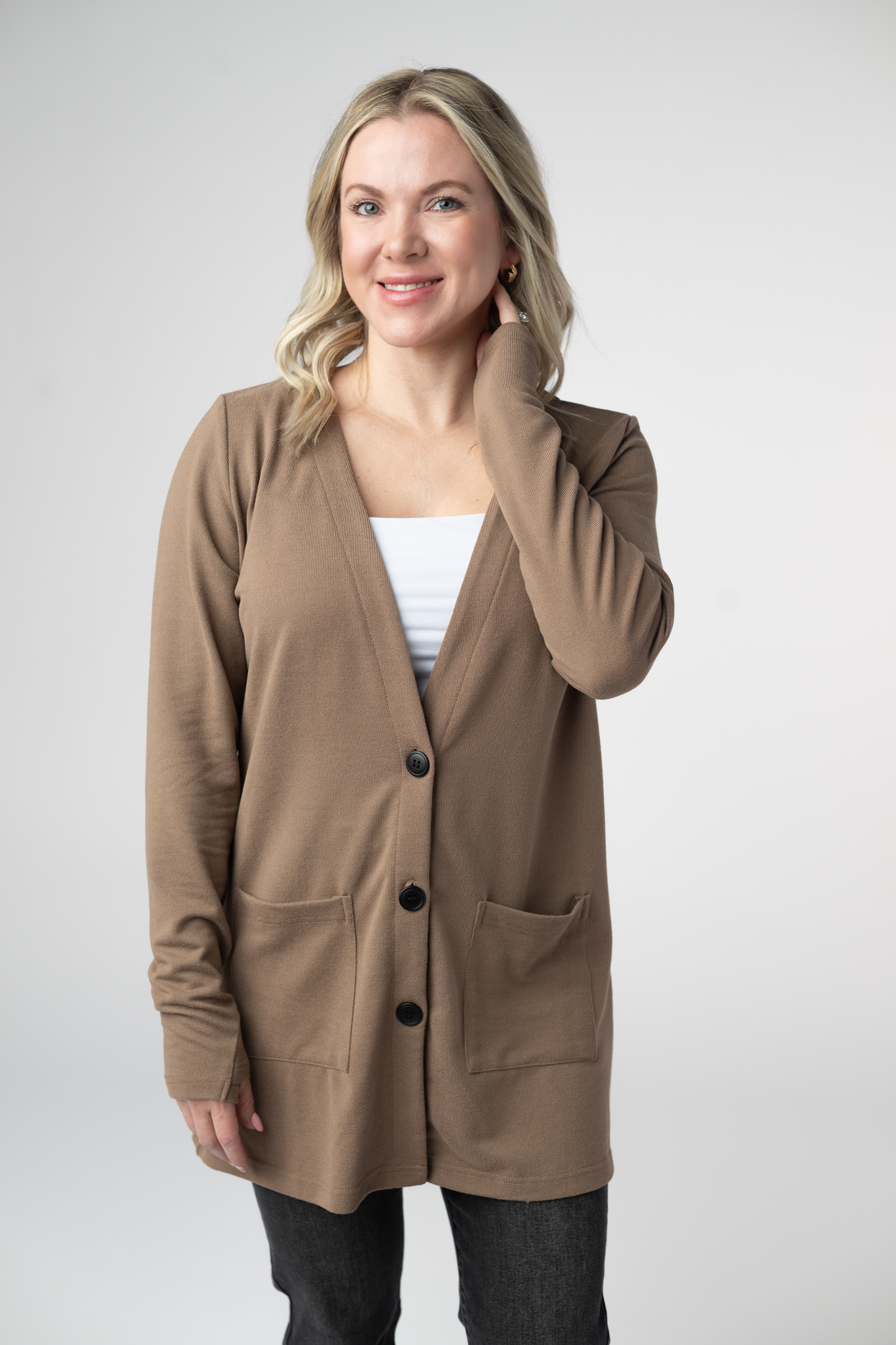 IN STOCK Cori Cardigan - Mocha-Cardigan-Dear Me Southern Boutique, located in DeRidder, Louisiana