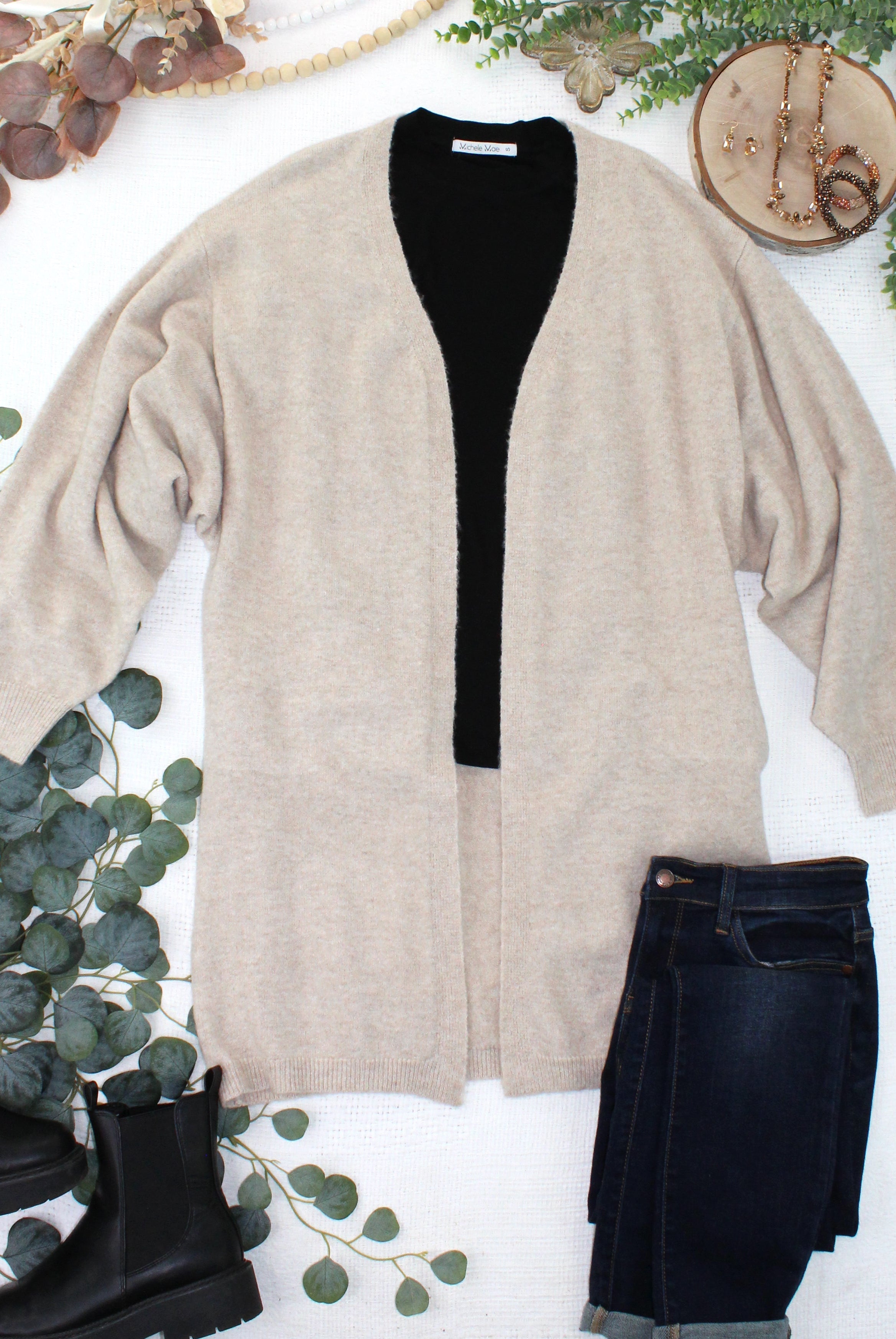 IN STOCK Cozy Cardigan - Tan-Cardigan-Dear Me Southern Boutique, located in DeRidder, Louisiana