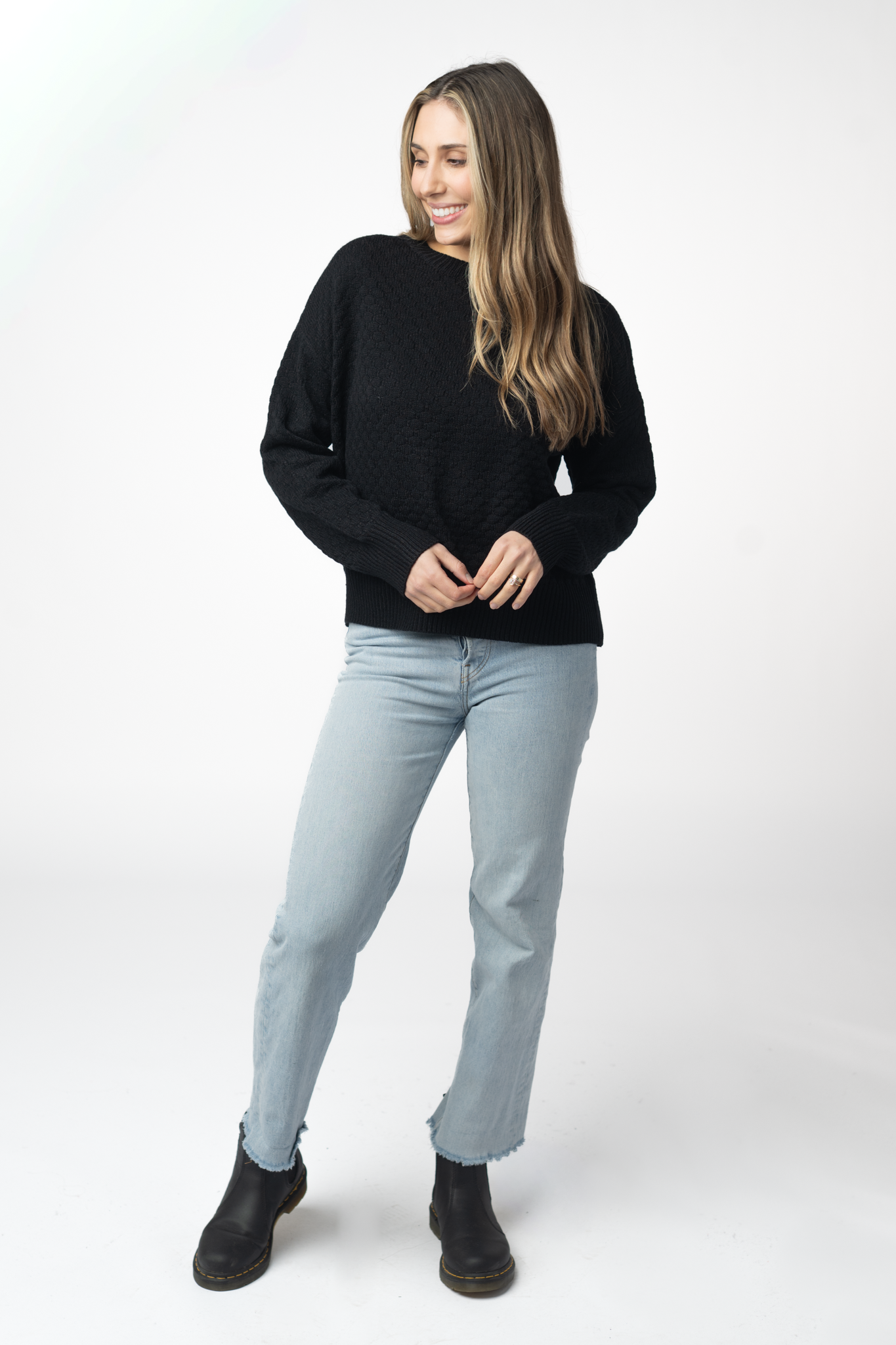 IN STOCK Gianna Pullover Sweater - Black-sweater-Dear Me Southern Boutique, located in DeRidder, Louisiana
