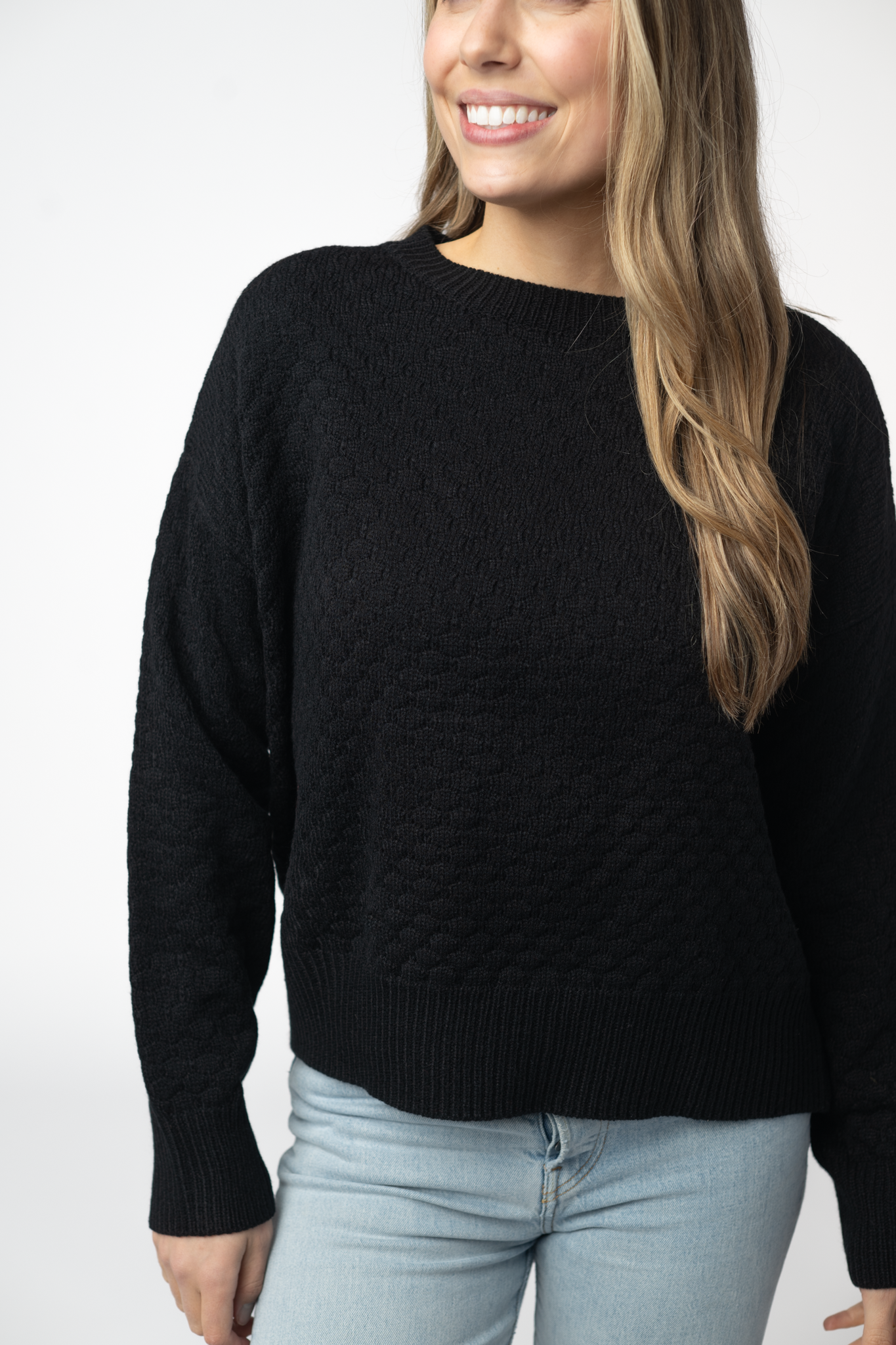 IN STOCK Gianna Pullover Sweater - Black-sweater-Dear Me Southern Boutique, located in DeRidder, Louisiana