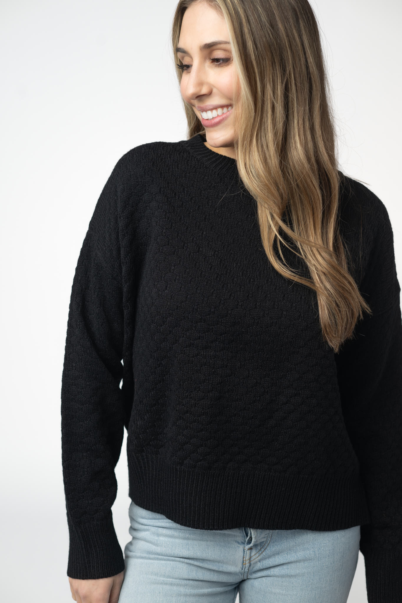 IN STOCK Gianna Pullover Sweater - Black-sweater-Dear Me Southern Boutique, located in DeRidder, Louisiana