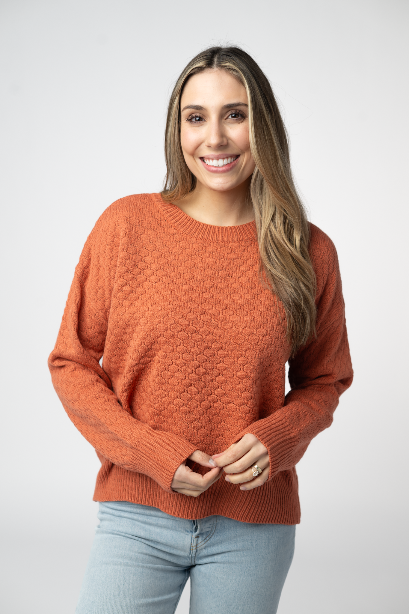 IN STOCK Gianna Pullover Sweater - Pumpkin-sweater-Dear Me Southern Boutique, located in DeRidder, Louisiana