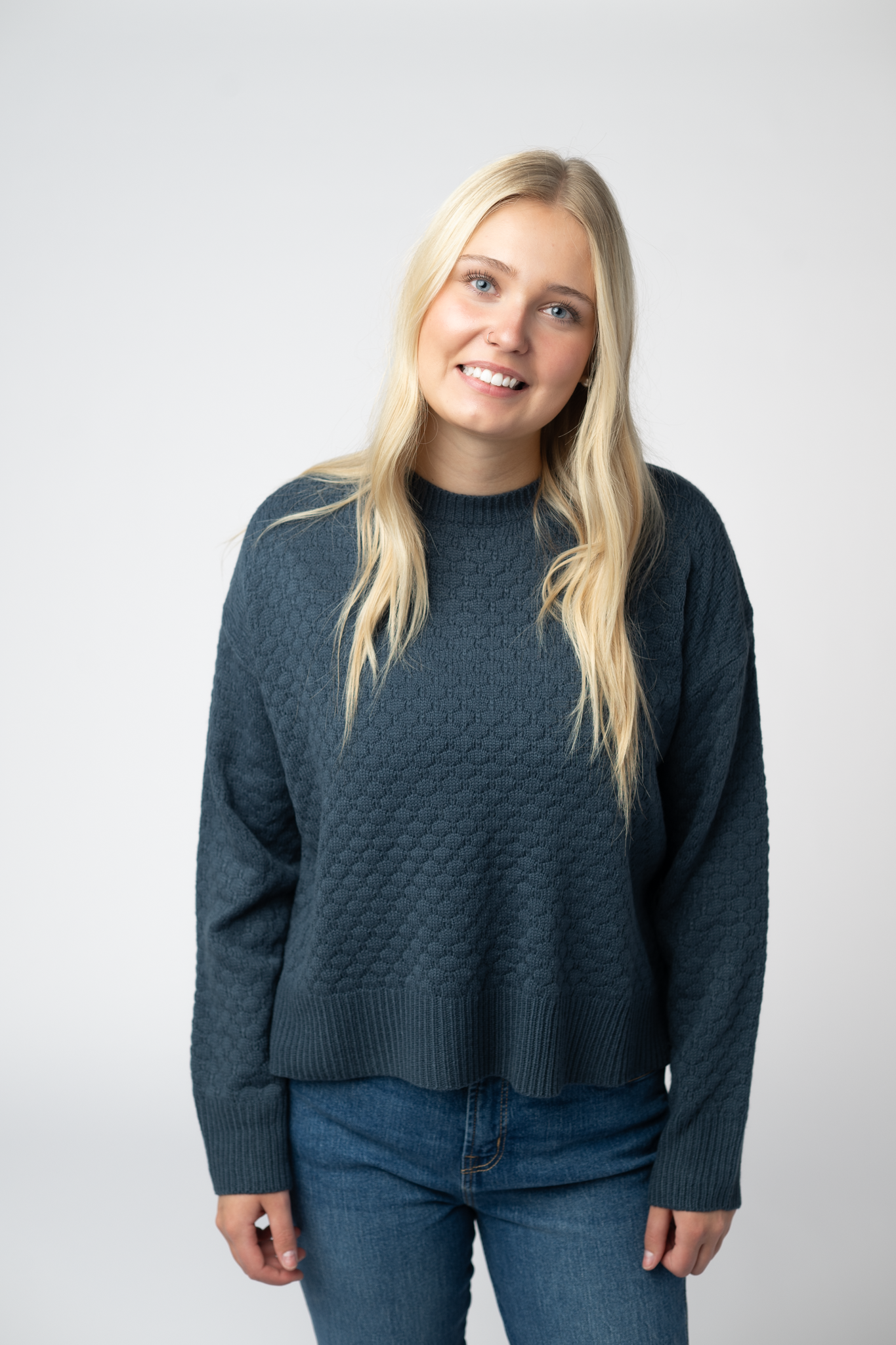 IN STOCK Gianna Pullover Sweater - Teal-sweater-Dear Me Southern Boutique, located in DeRidder, Louisiana