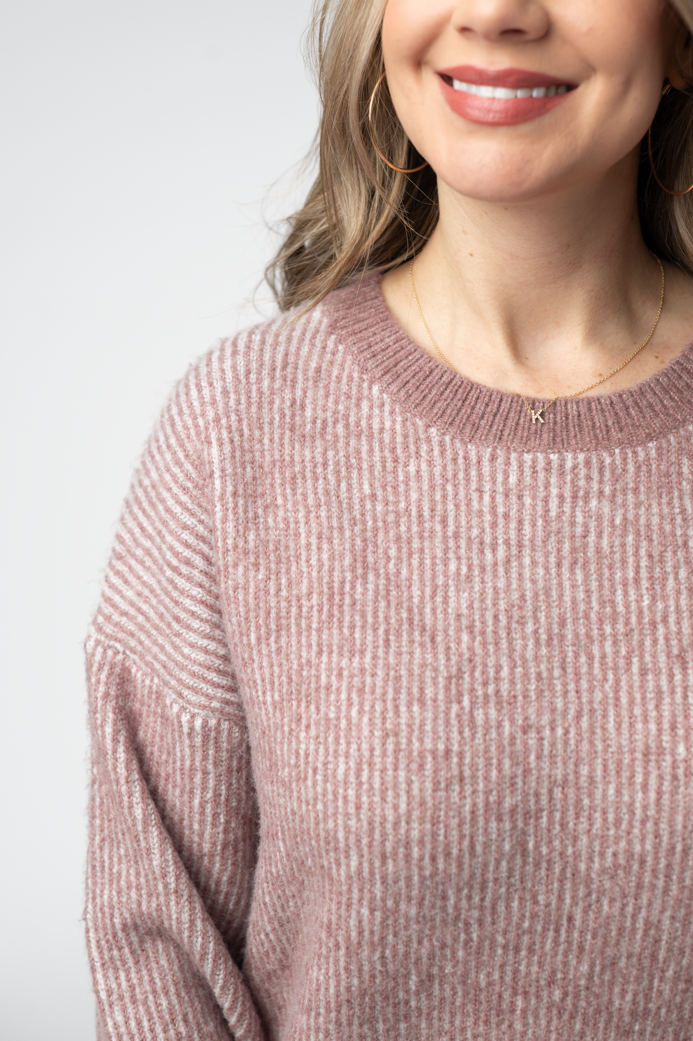 IN STOCK Josie Cozy Crew Sweater - Dusty Rose-sweater-Dear Me Southern Boutique, located in DeRidder, Louisiana