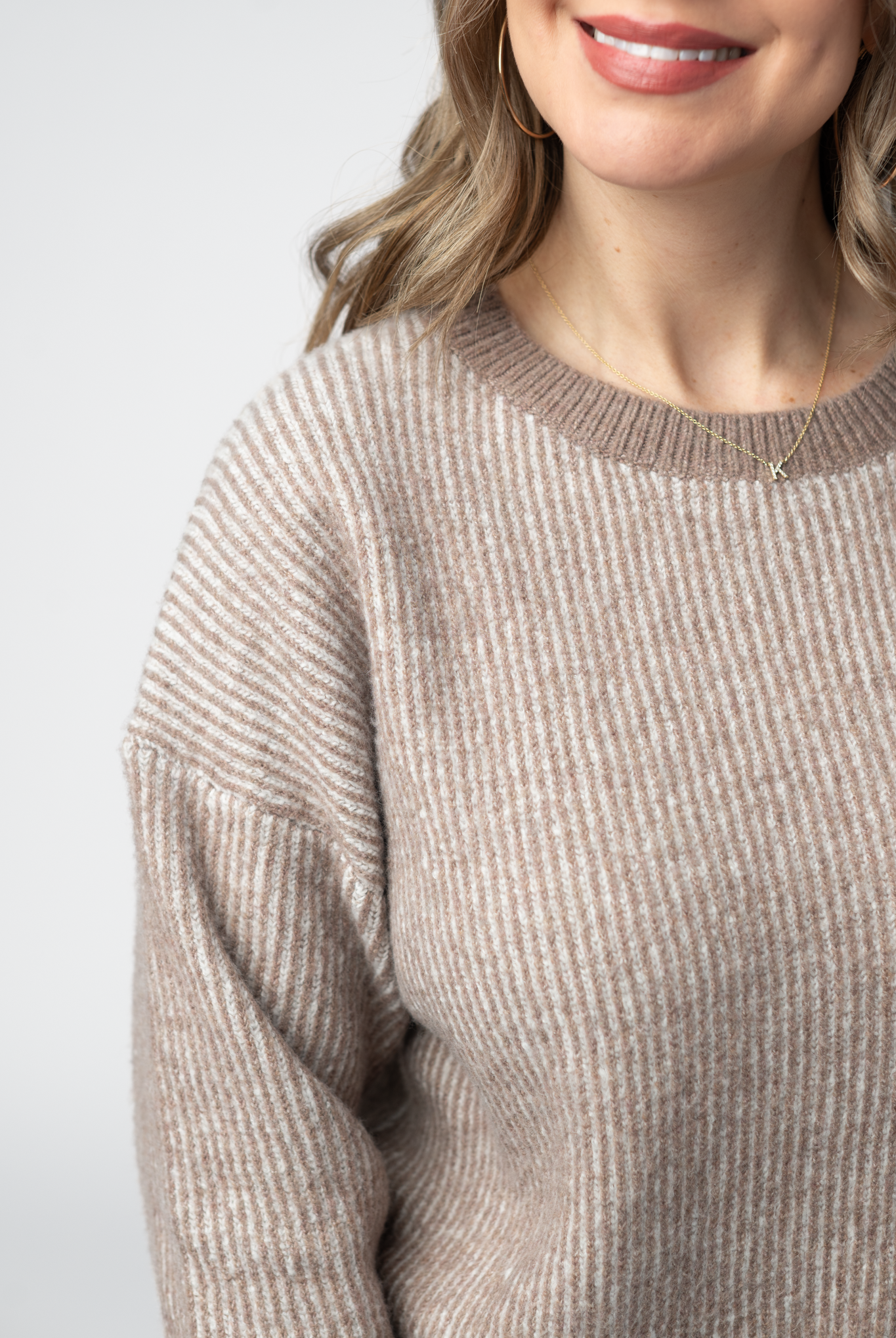 IN STOCK Josie Cozy Crew Sweater - Mocha-sweater-Dear Me Southern Boutique, located in DeRidder, Louisiana