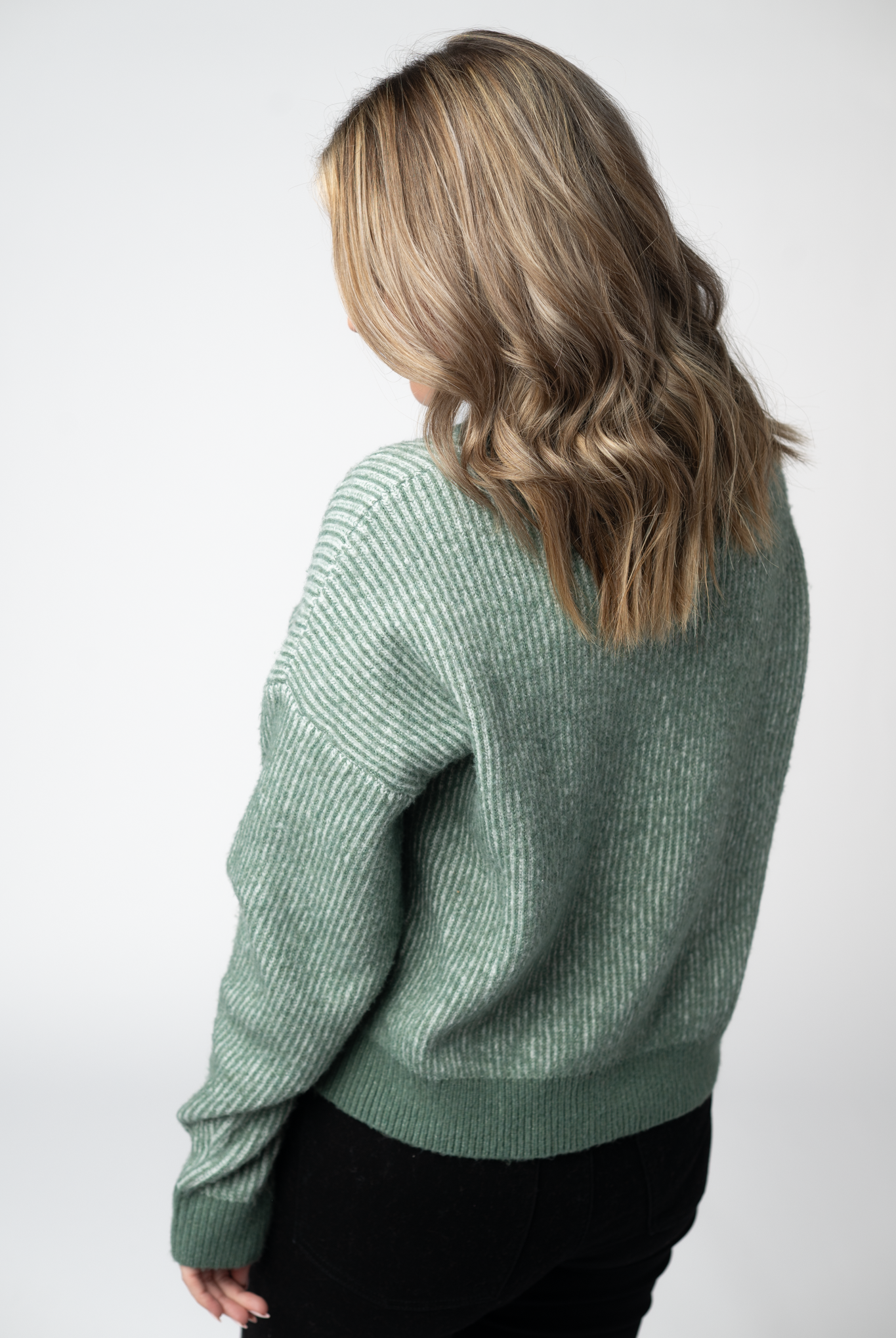IN STOCK Josie Cozy Crew Sweater - Sage-sweater-Dear Me Southern Boutique, located in DeRidder, Louisiana