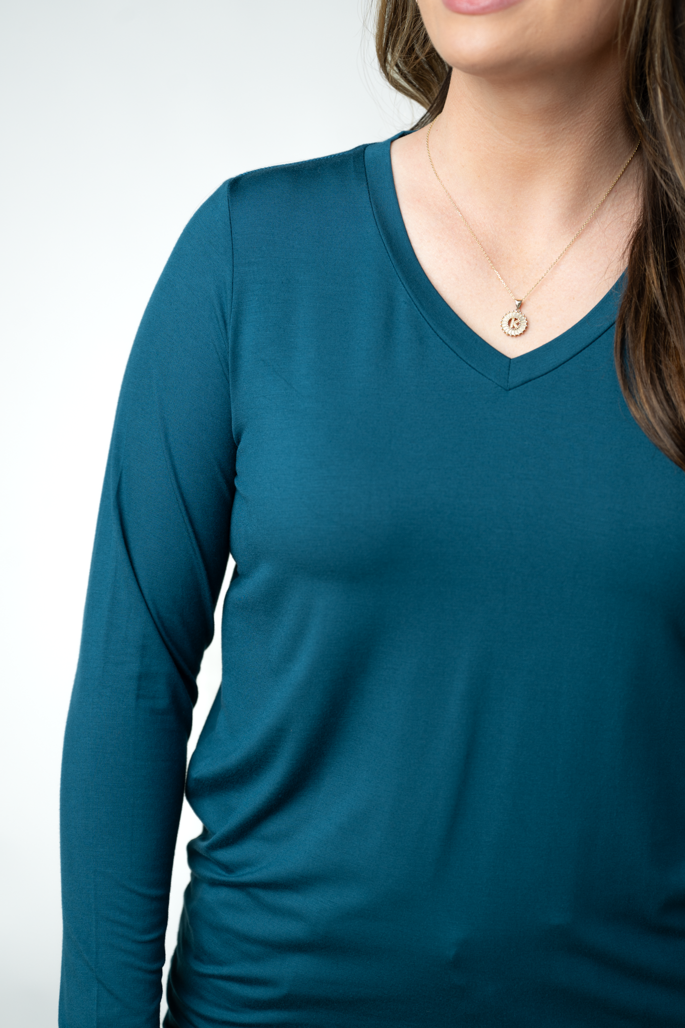 IN STOCK Larissa Long Sleeve - Teal-Tops-Dear Me Southern Boutique, located in DeRidder, Louisiana