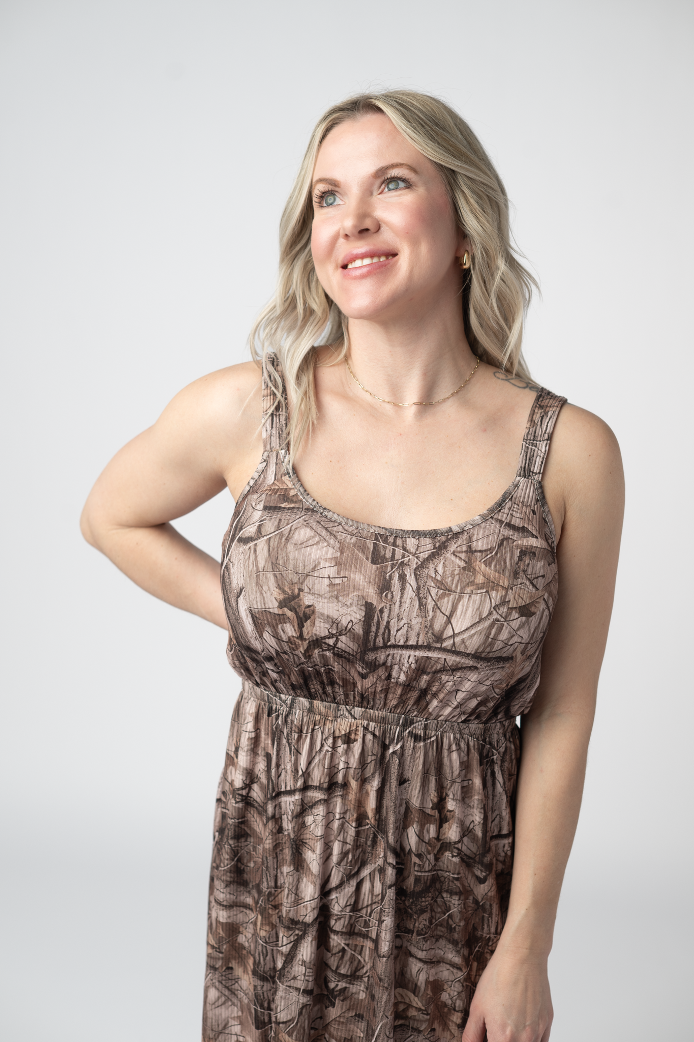 IN STOCK Reagan Dress - Camo FINAL SALE-dress-Dear Me Southern Boutique, located in DeRidder, Louisiana