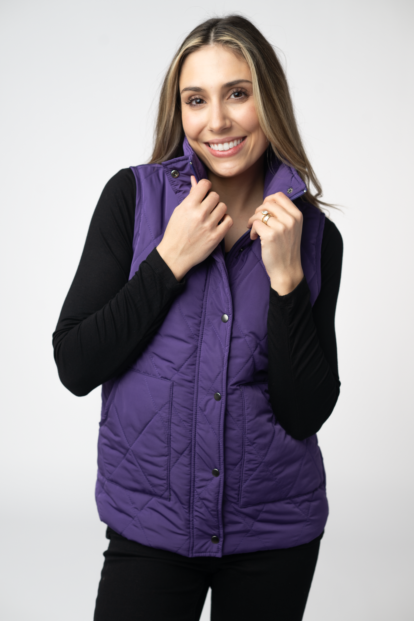 IN STOCK Remy Zip Up Vest - Purple-Vest-Dear Me Southern Boutique, located in DeRidder, Louisiana