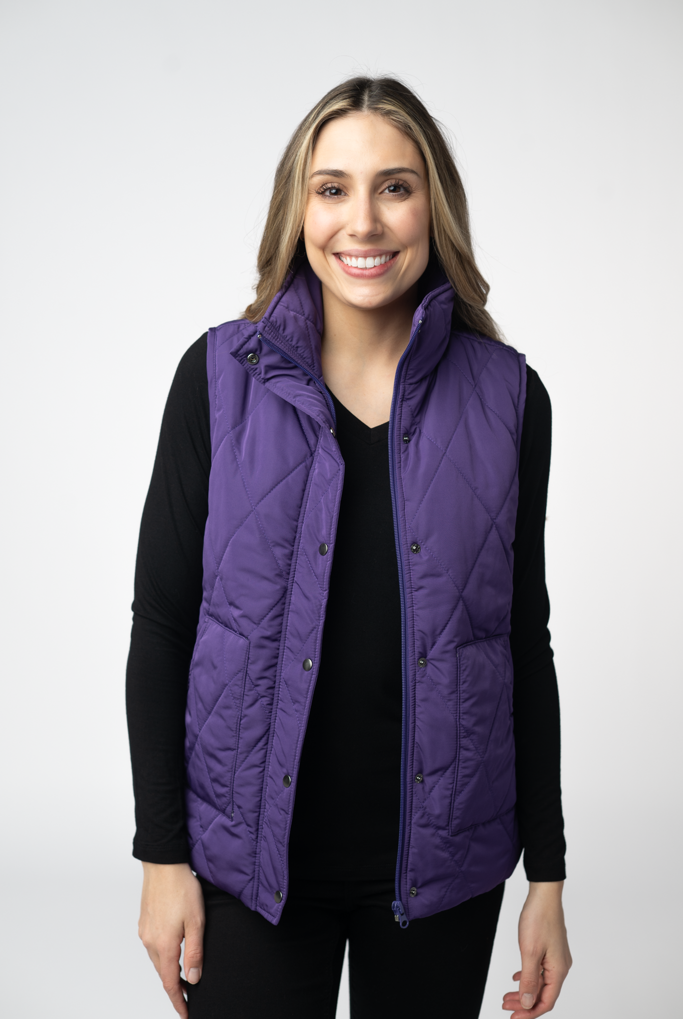 IN STOCK Remy Zip Up Vest - Purple-Vest-Dear Me Southern Boutique, located in DeRidder, Louisiana