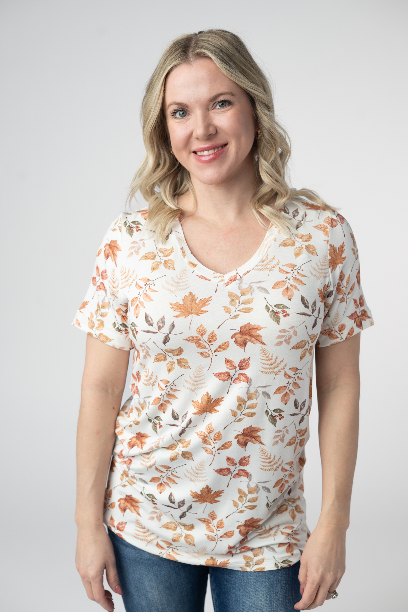 IN STOCK Sophie Top - Autumn Leaves-Shirts-Dear Me Southern Boutique, located in DeRidder, Louisiana
