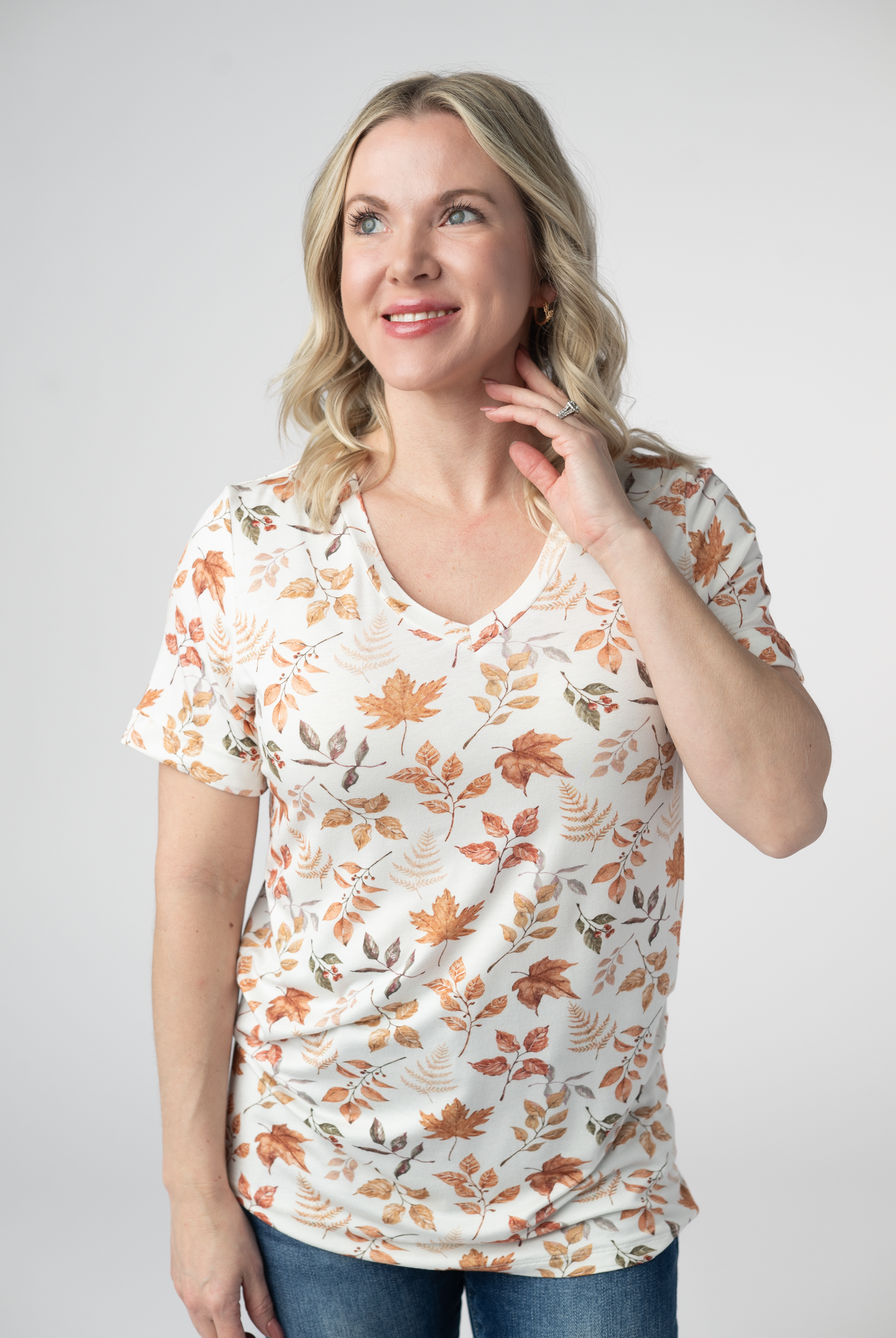 IN STOCK Sophie Top - Autumn Leaves-Shirts-Dear Me Southern Boutique, located in DeRidder, Louisiana