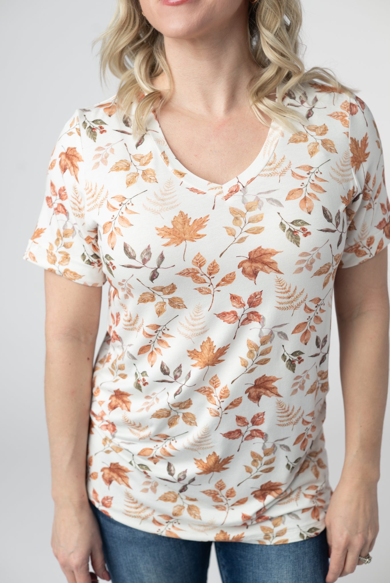 IN STOCK Sophie Top - Autumn Leaves-Shirts-Dear Me Southern Boutique, located in DeRidder, Louisiana