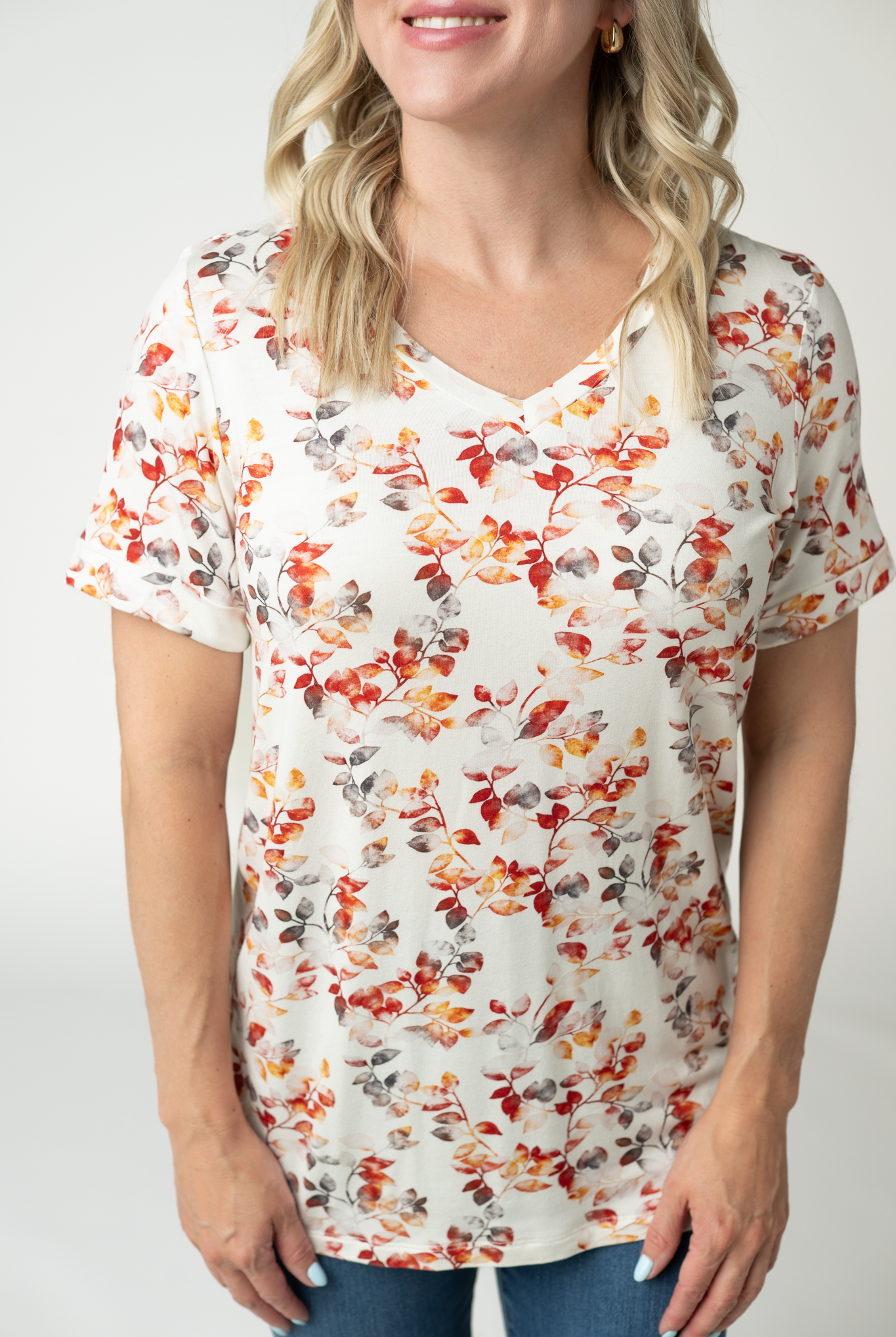 IN STOCK Sophie Top - Autumn Watercolor-Shirts-Dear Me Southern Boutique, located in DeRidder, Louisiana