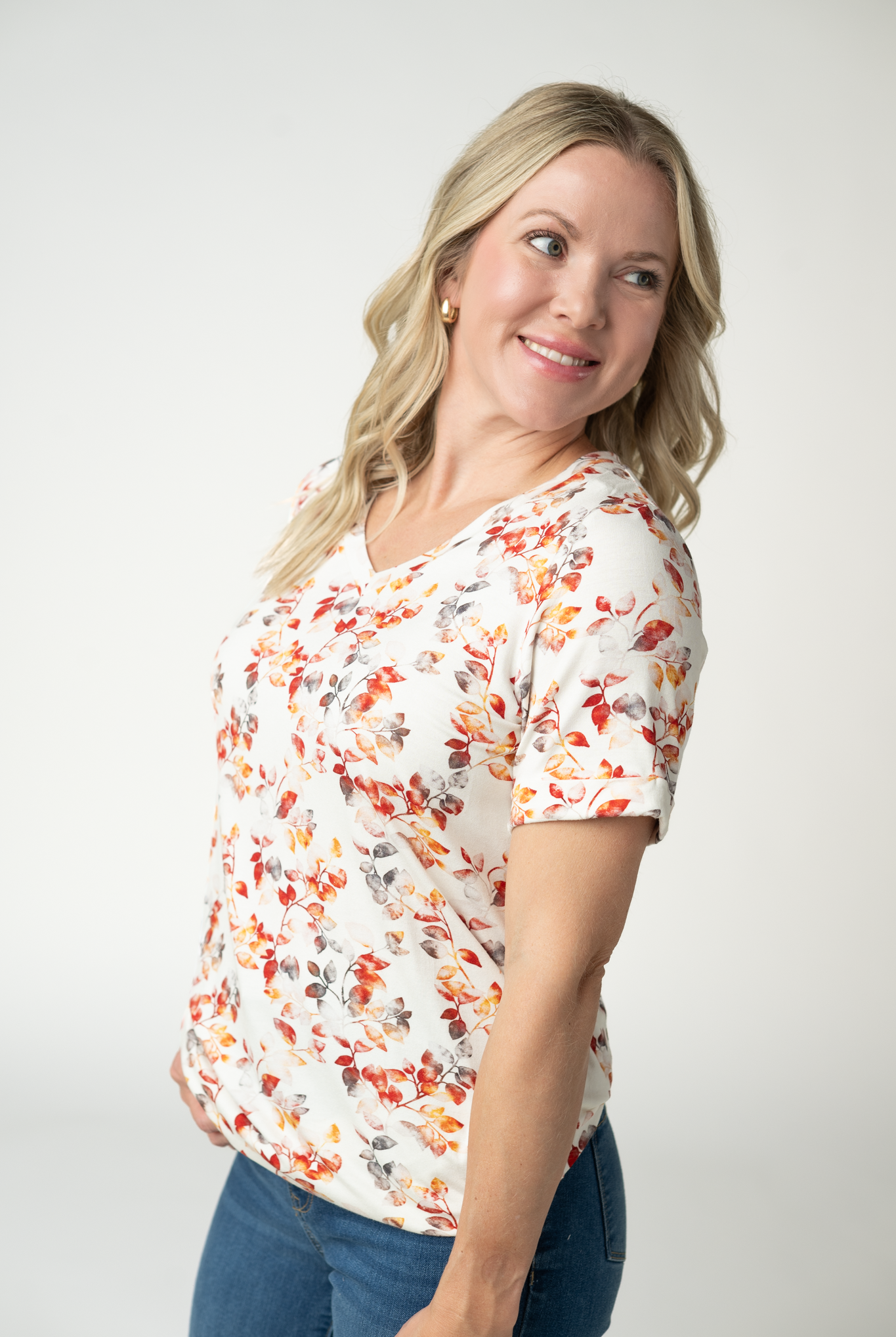 IN STOCK Sophie Top - Autumn Watercolor-Shirts-Dear Me Southern Boutique, located in DeRidder, Louisiana