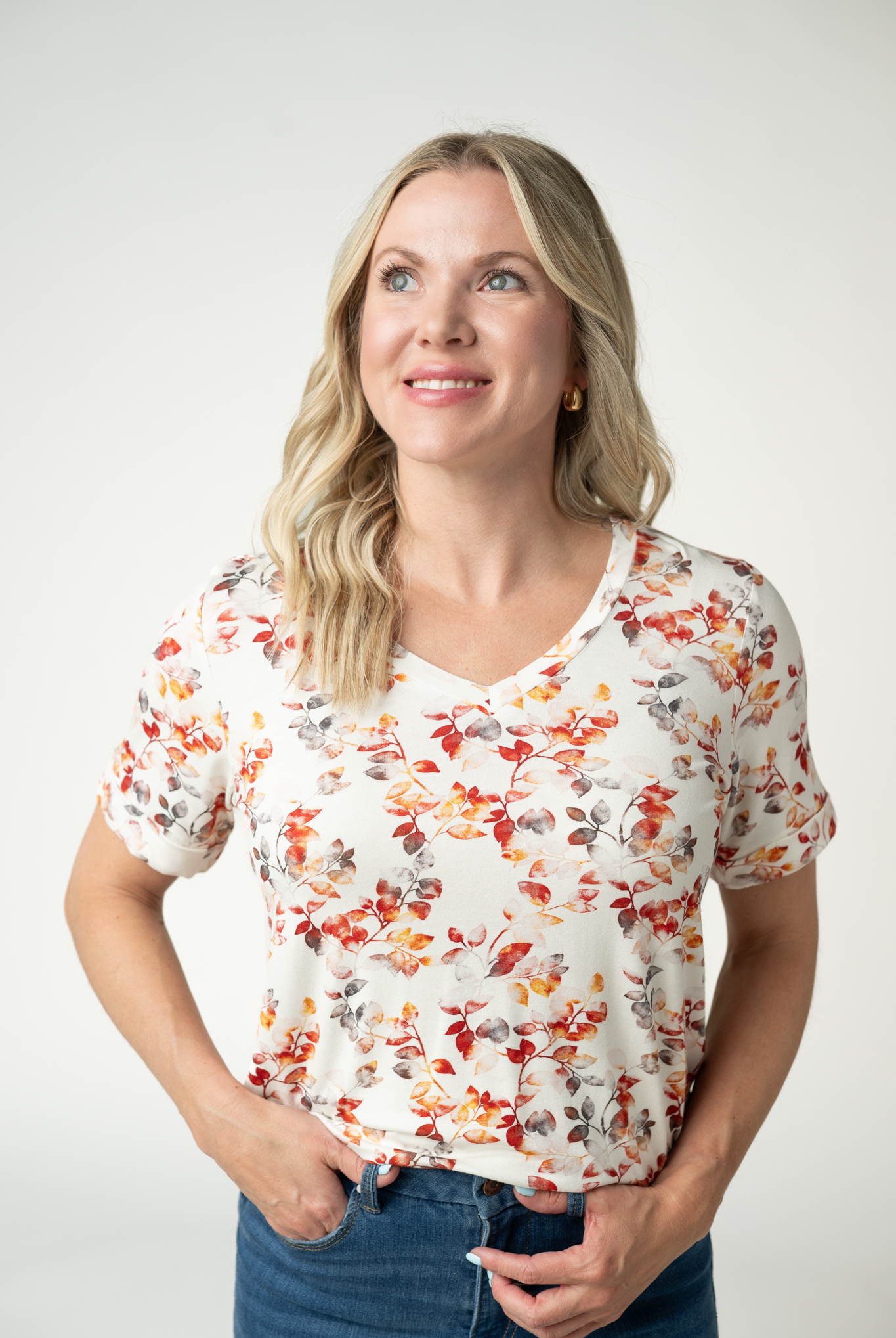 IN STOCK Sophie Top - Autumn Watercolor-Shirts-Dear Me Southern Boutique, located in DeRidder, Louisiana